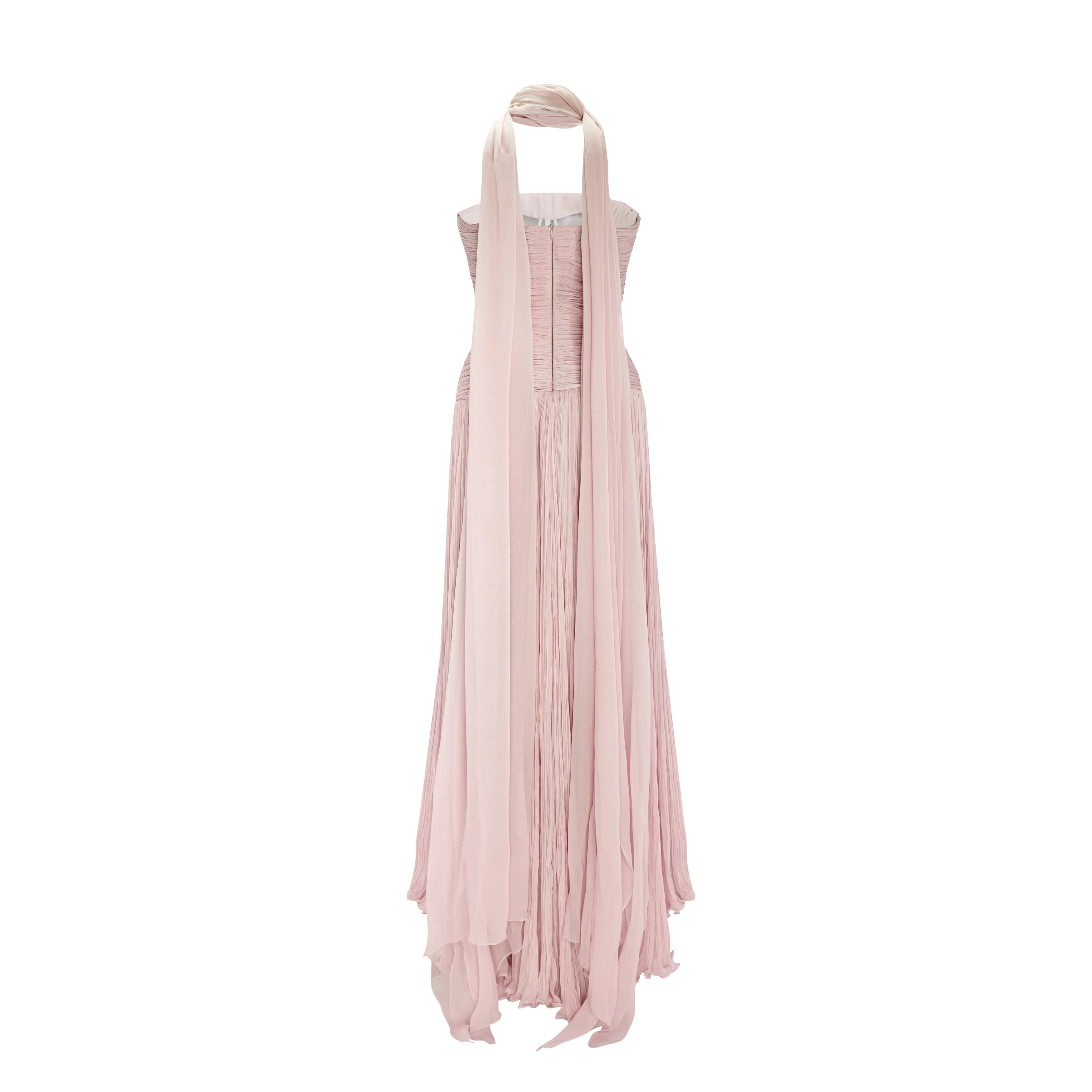 Hand Pleated Silk Georgette Gown - Image 5
