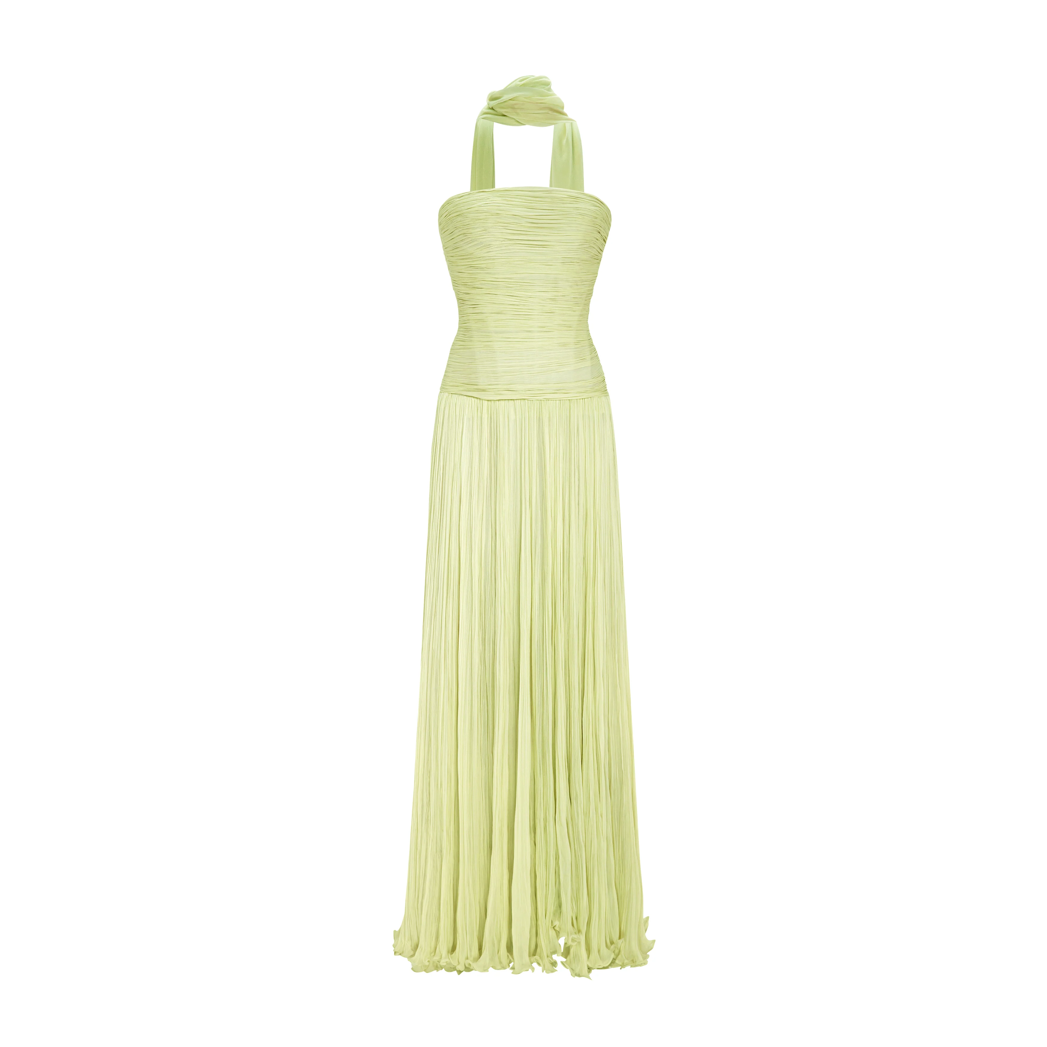 Hand Pleated Silk Georgette Gown - Image 6