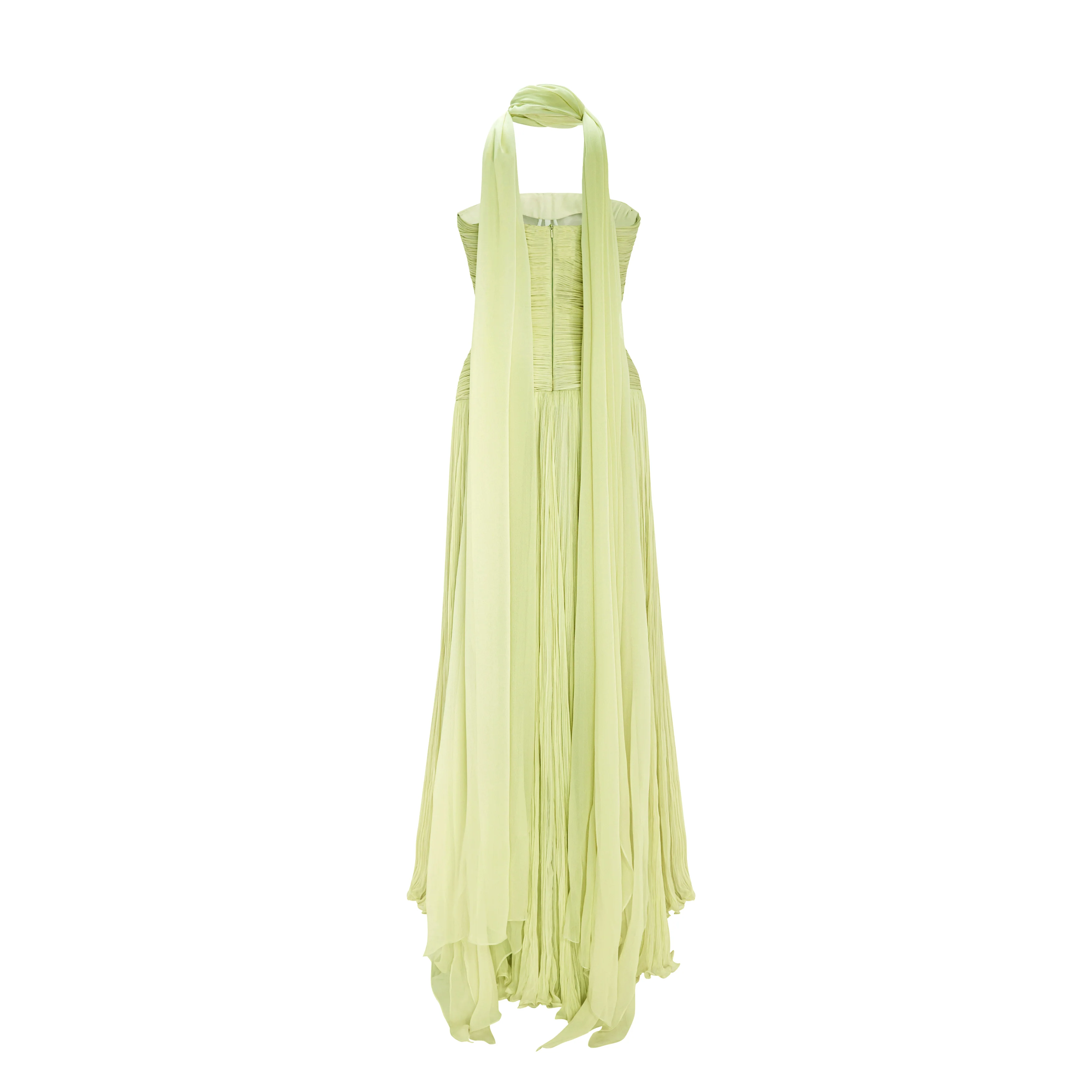 Hand Pleated Silk Georgette Gown - Image 7
