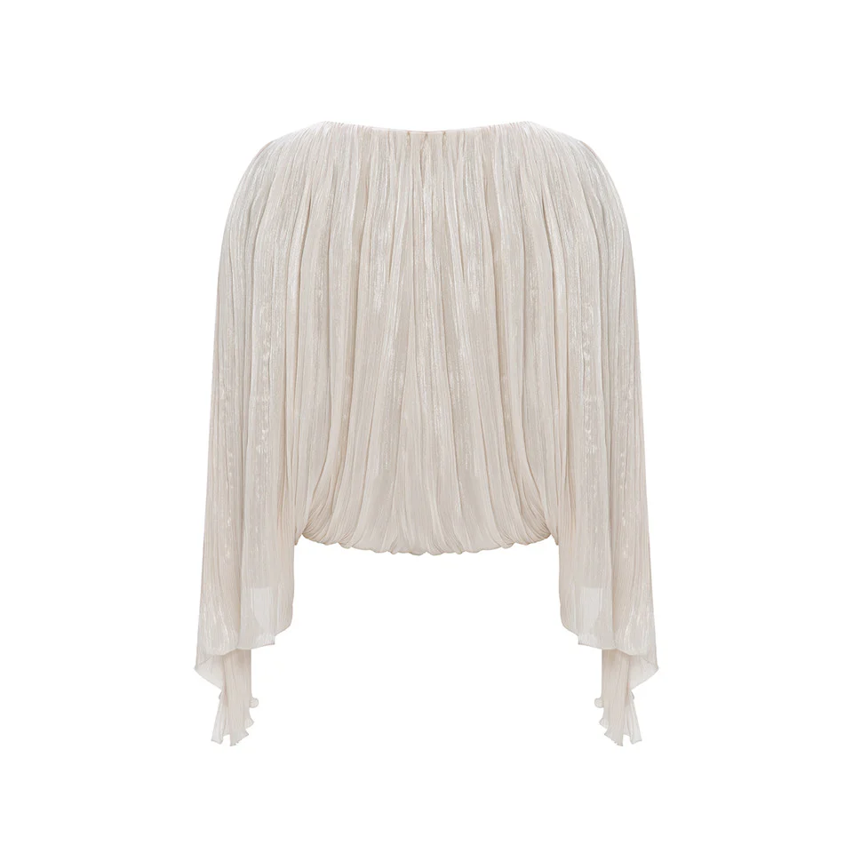 HAND PLEATED SILK ROSEYA TOP - Image 3