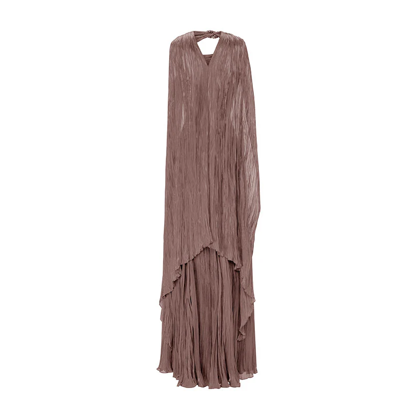HAND-PLEATED SILKY ORGANZA GOWN WITH CAPE - Image 11