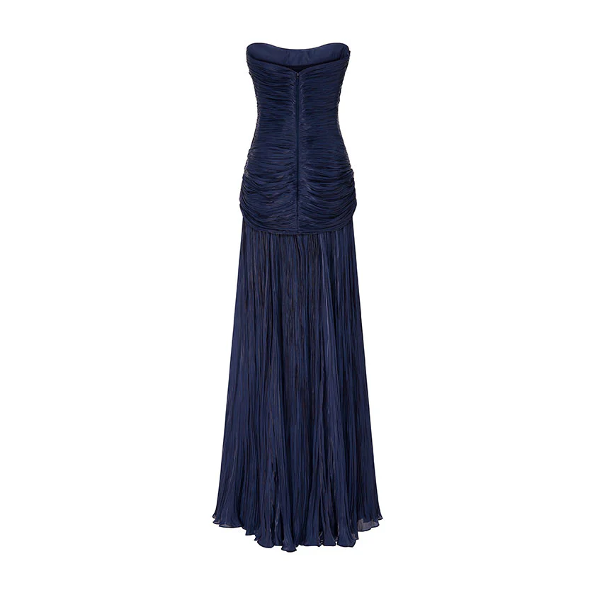 HAND-PLEATED SILKY ORGANZA GOWN WITH CAPE - Image 5
