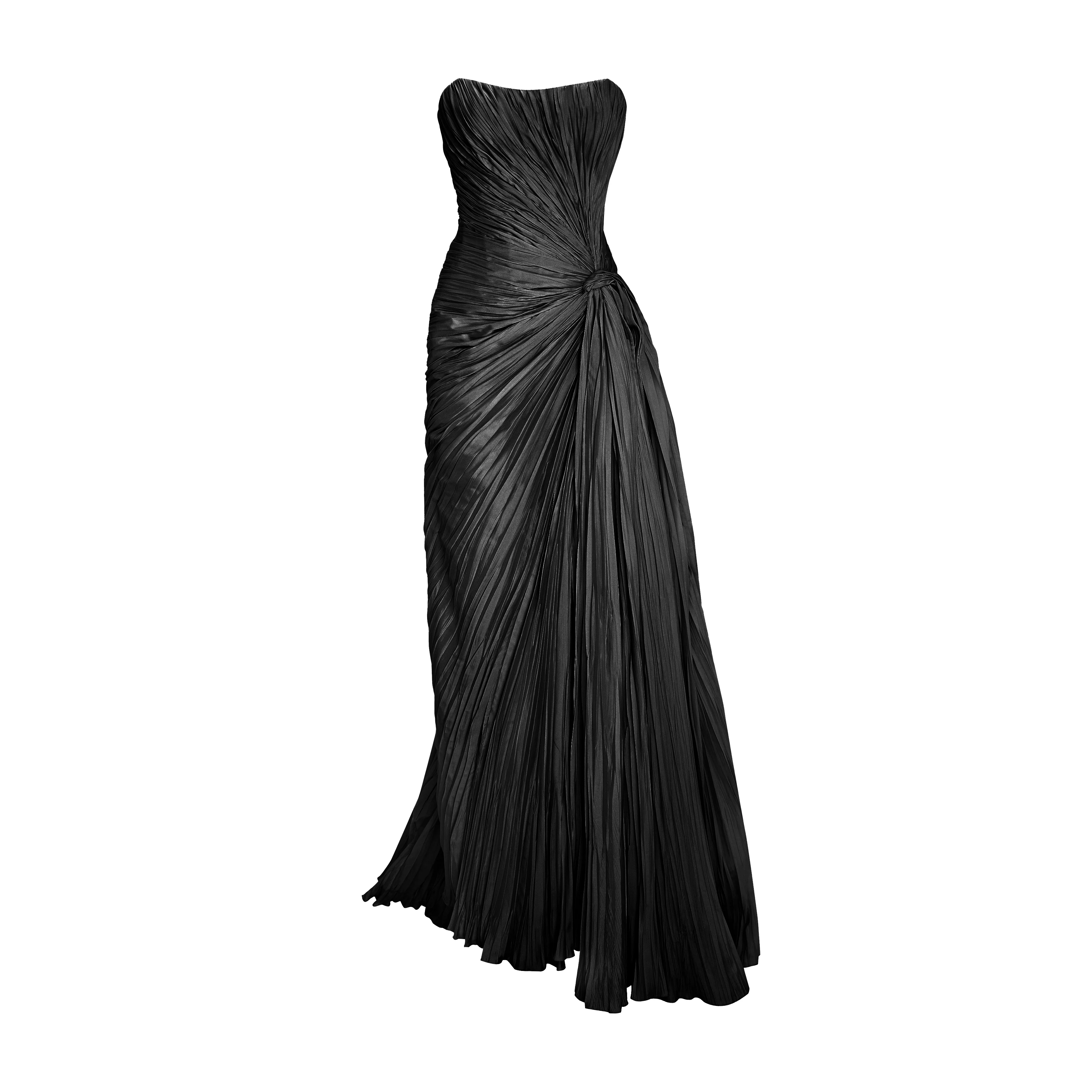 Hand Pleated Slip Silk Gown - Image 4