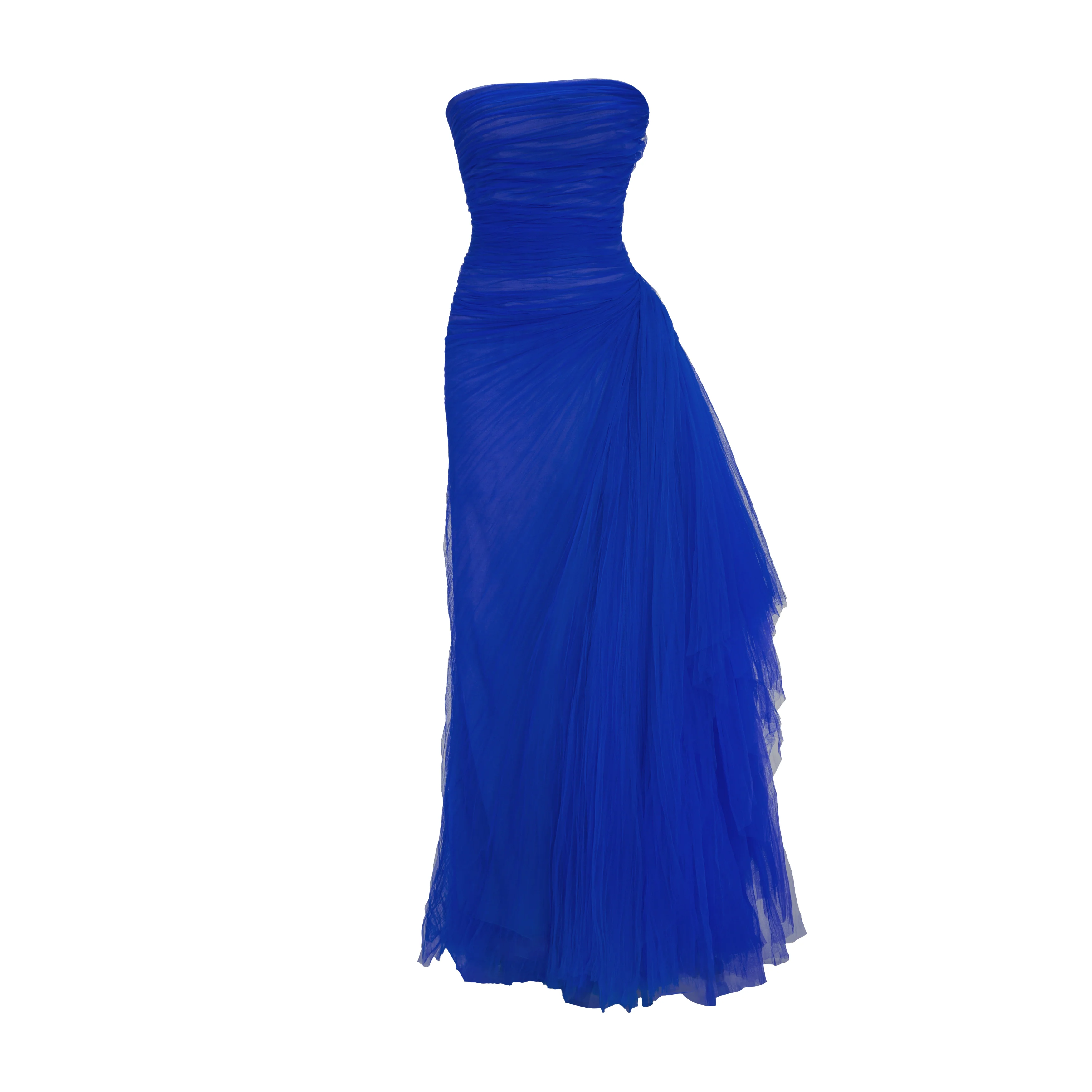 Side Tail Pleated Tulle Gown - Image 4