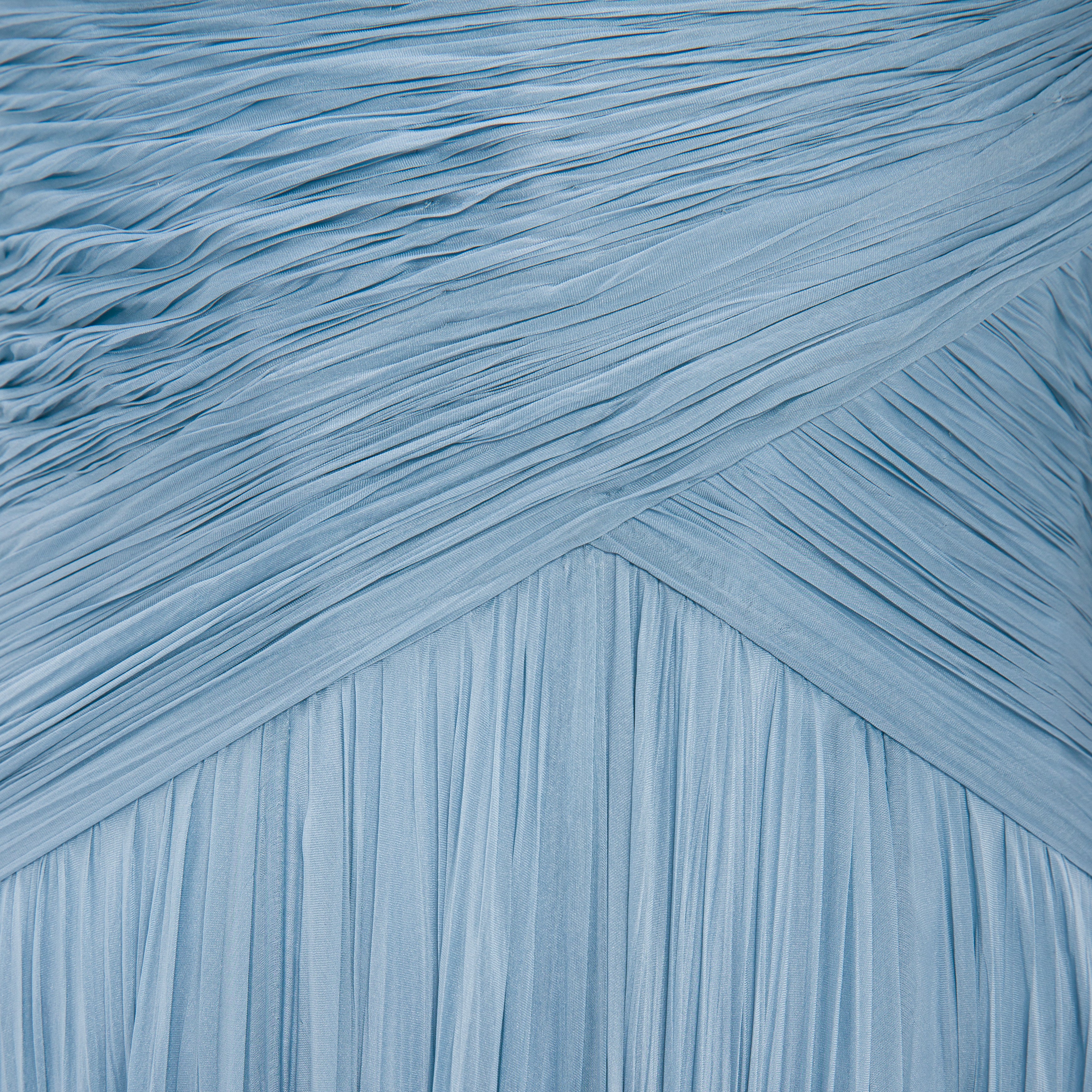 Lettuce Hem Pleated Silk Gown - Image 8