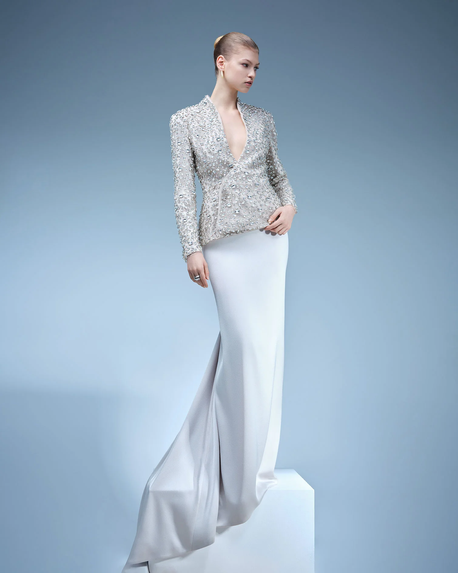 LONG SATIN SKIRT - Image 2