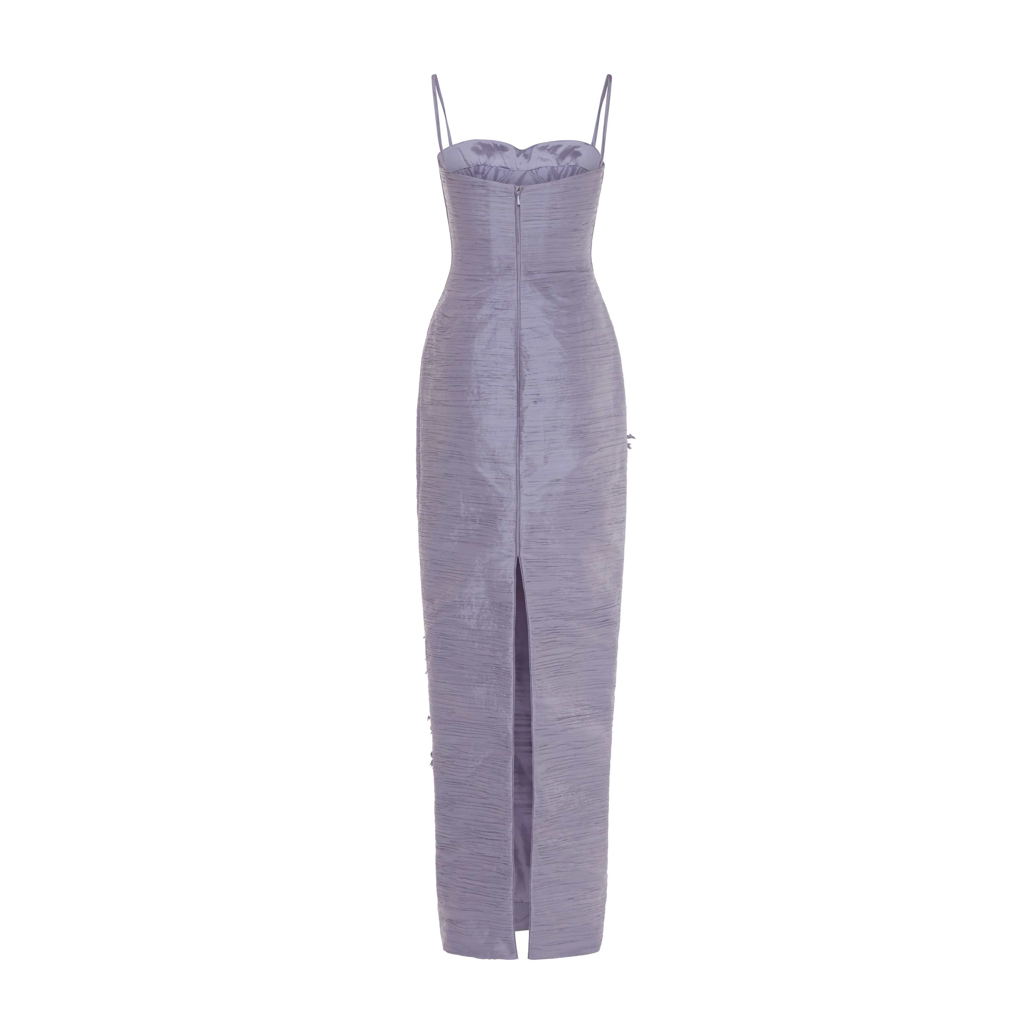 MARISOL - STRAPPY PLEATED TAFFETA GOWN WITH EMBROIDERY - Image 3