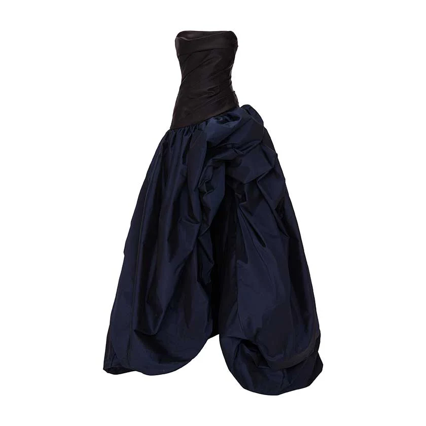 MIKADO AND TAFFETA SKIRT GOWN