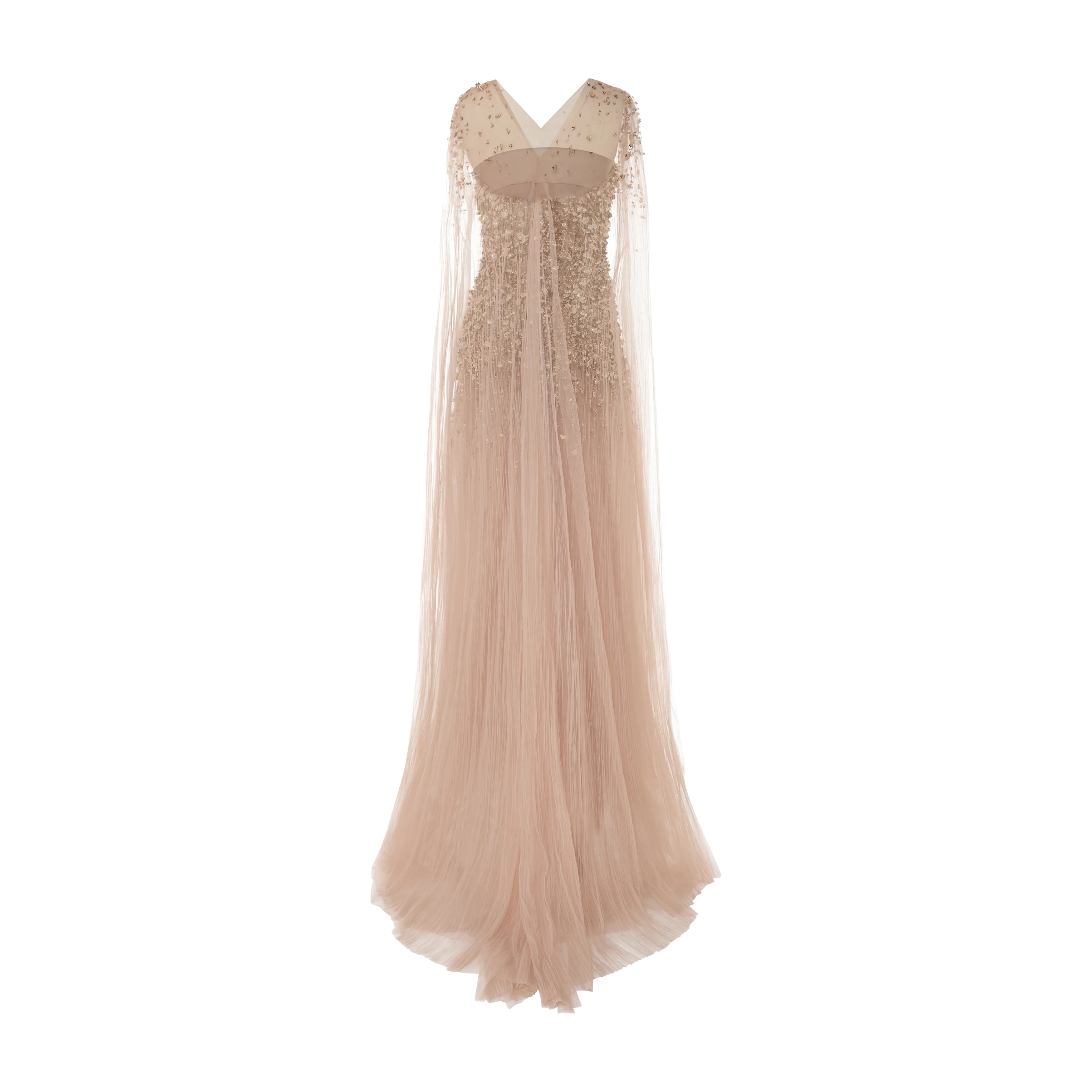 ODALYS - STRAPLESS GOLD EMBROIDERED GOWN WITH TULLE BOTTOM - Image 5