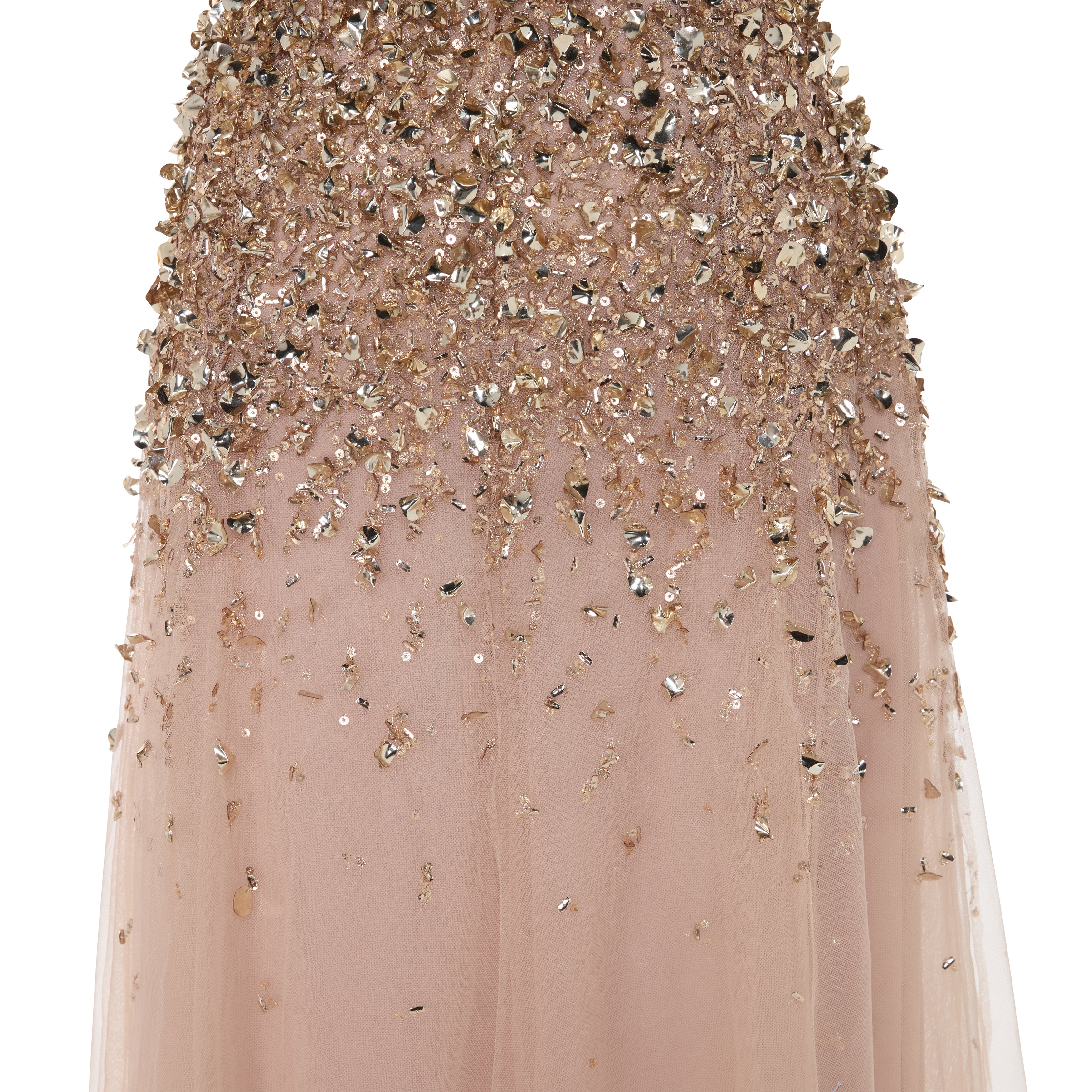 ODALYS - STRAPLESS GOLD EMBROIDERED GOWN WITH TULLE BOTTOM - Image 7