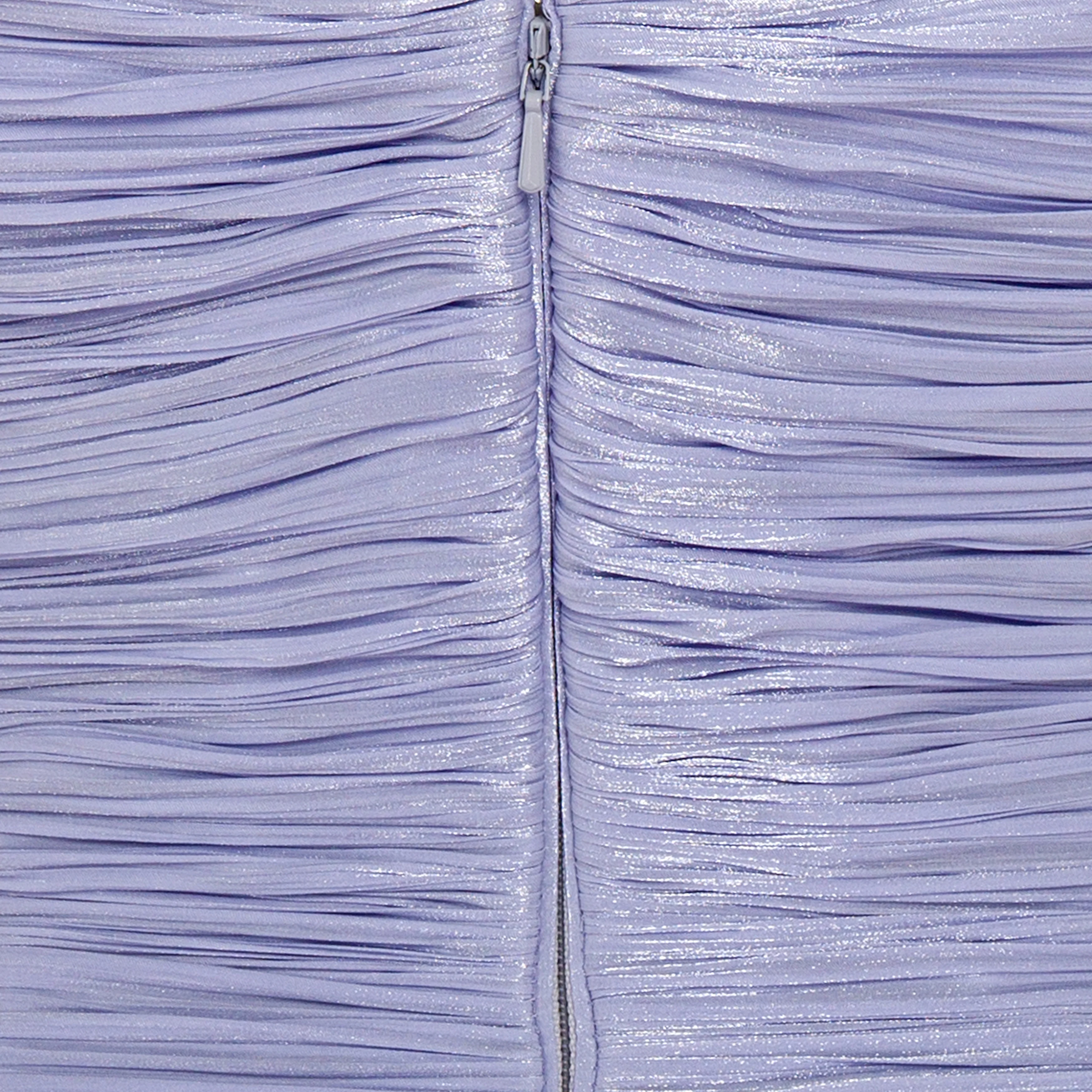 Off shoulder, hand pleated draped Satin-like gown with soft wires on top - Image 5