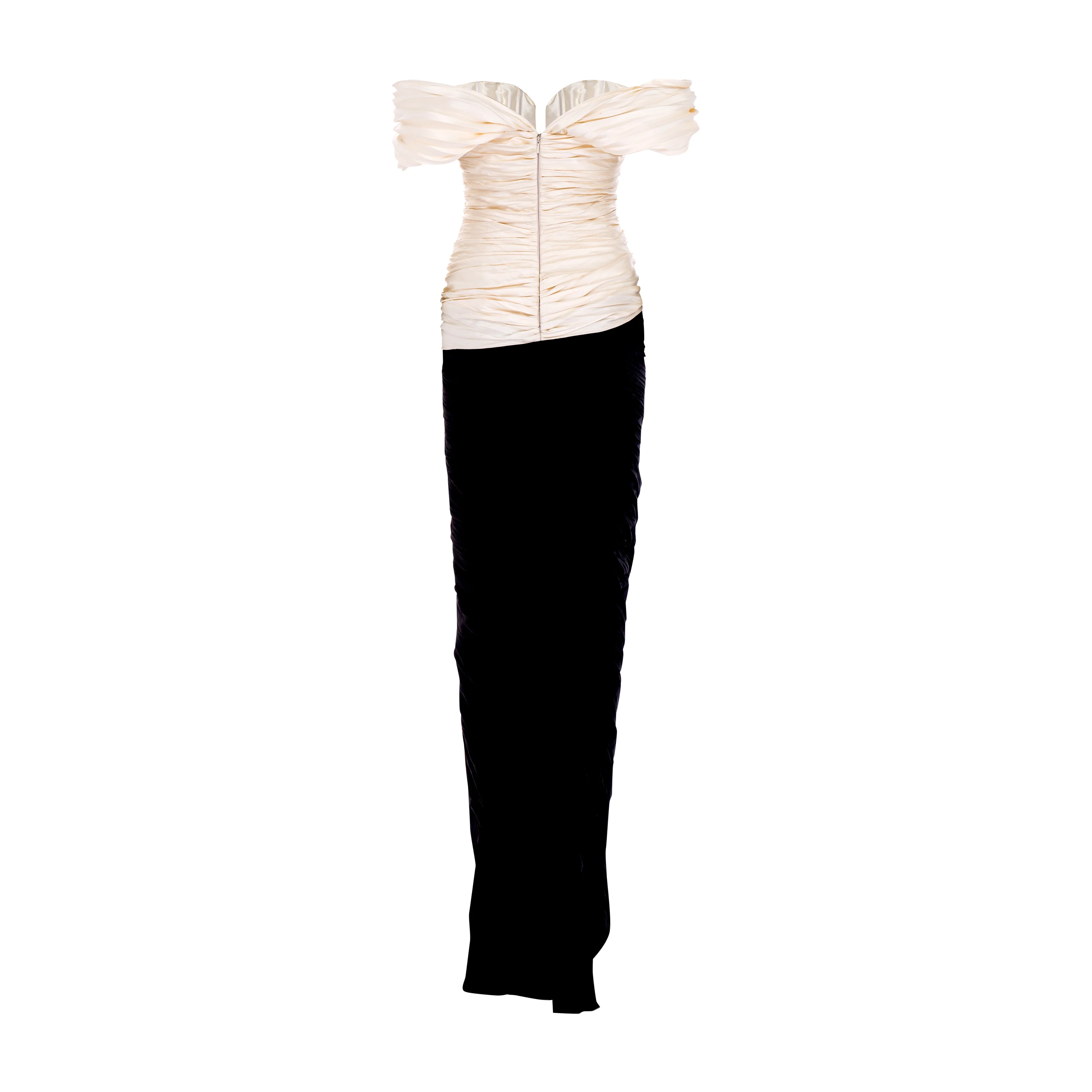 Off Shoulder hand pleated mikado top and hand pleated Taffeta skirt - Image 3