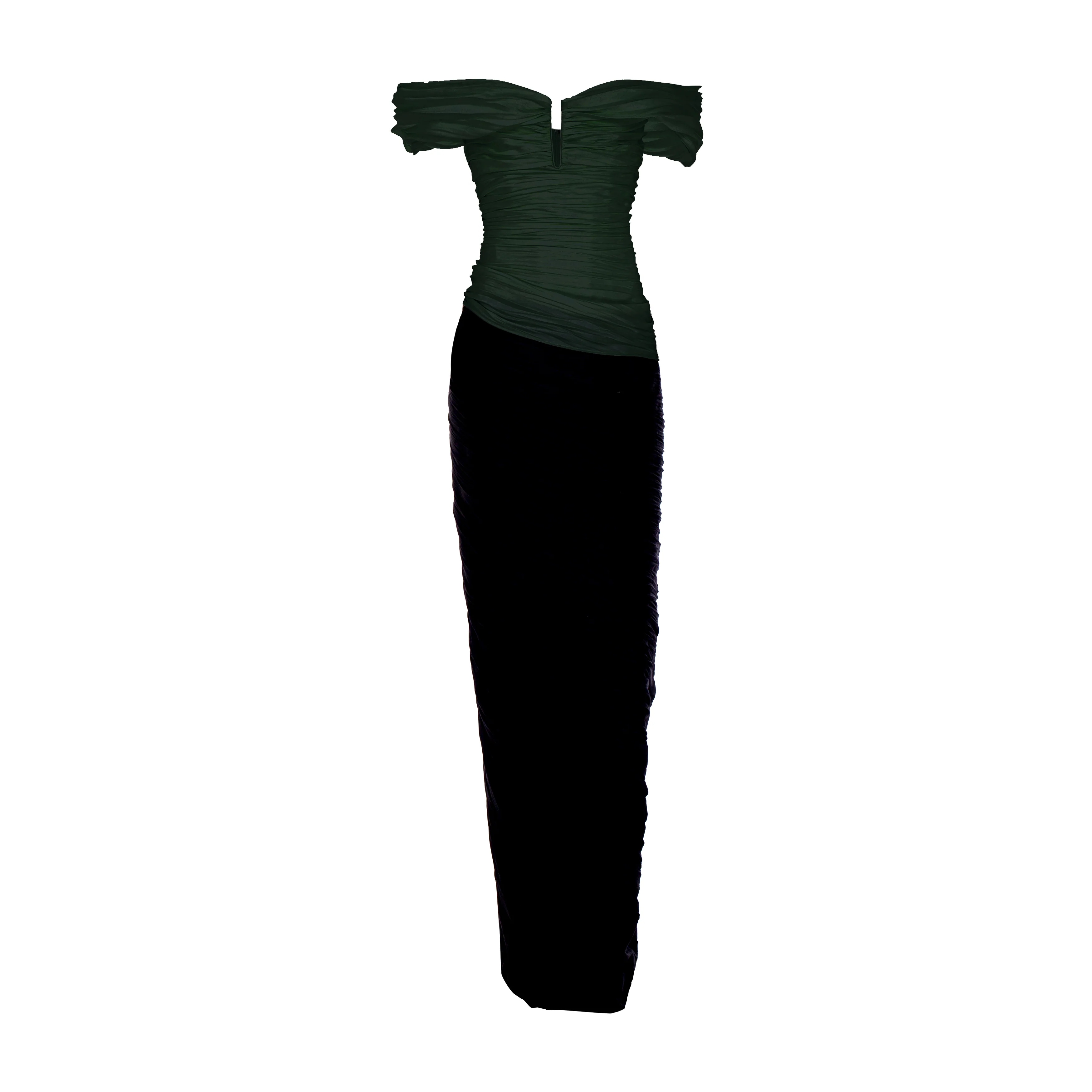 Off Shoulder hand pleated mikado top and hand pleated Taffeta skirt - Image 5