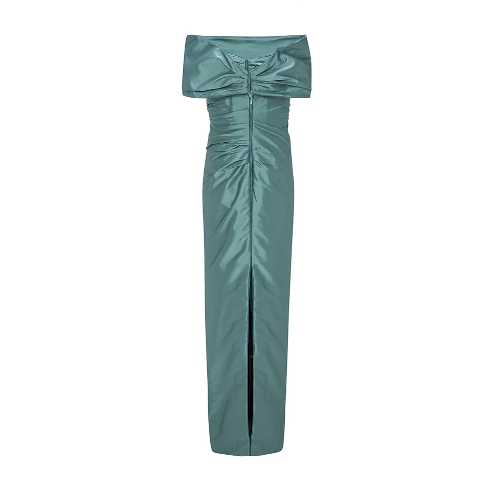 OFF SHOULDER TAFFETA DRAPED DRESS - Image 4