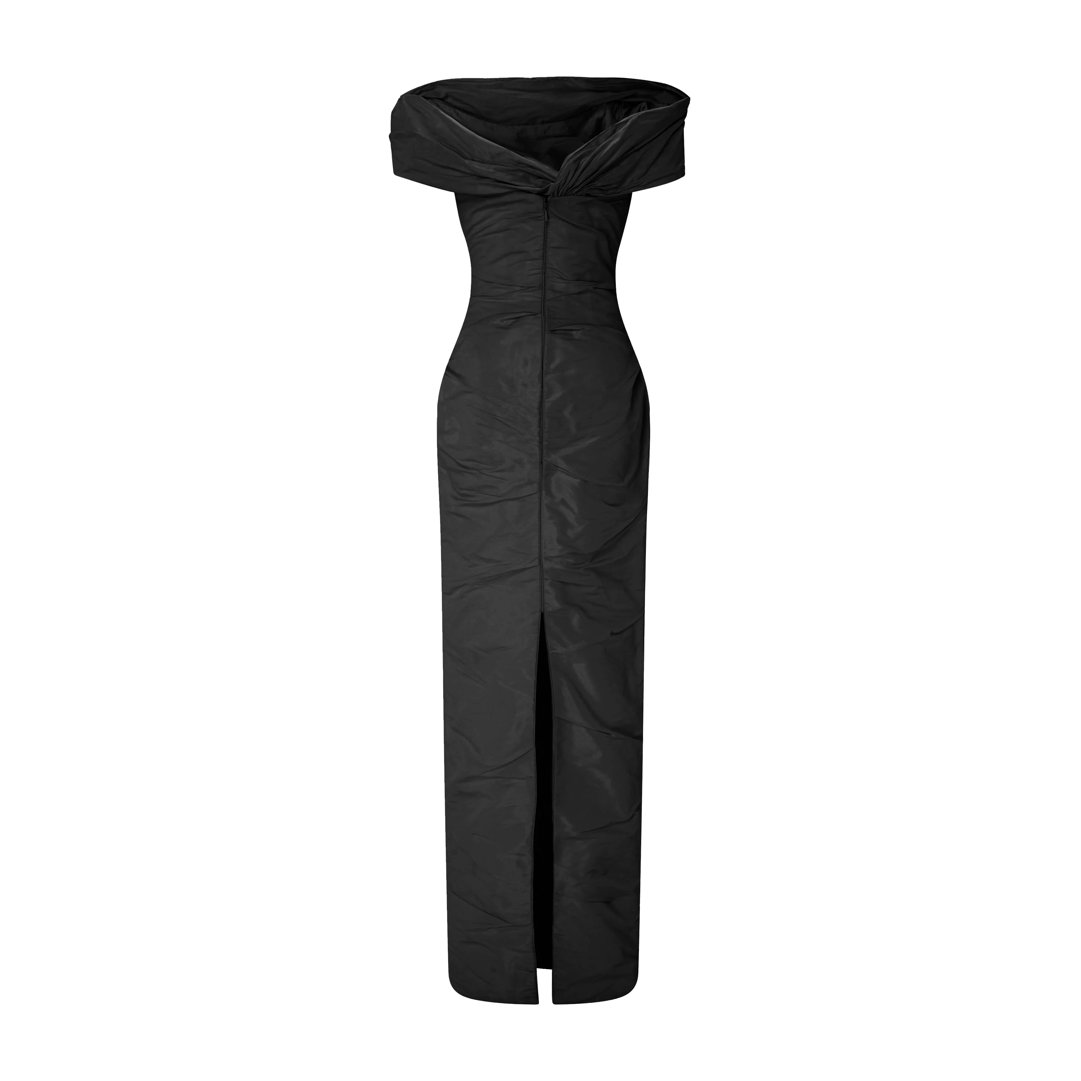 Off-Shoulder Taffeta Dress With Wire Outline - Image 7
