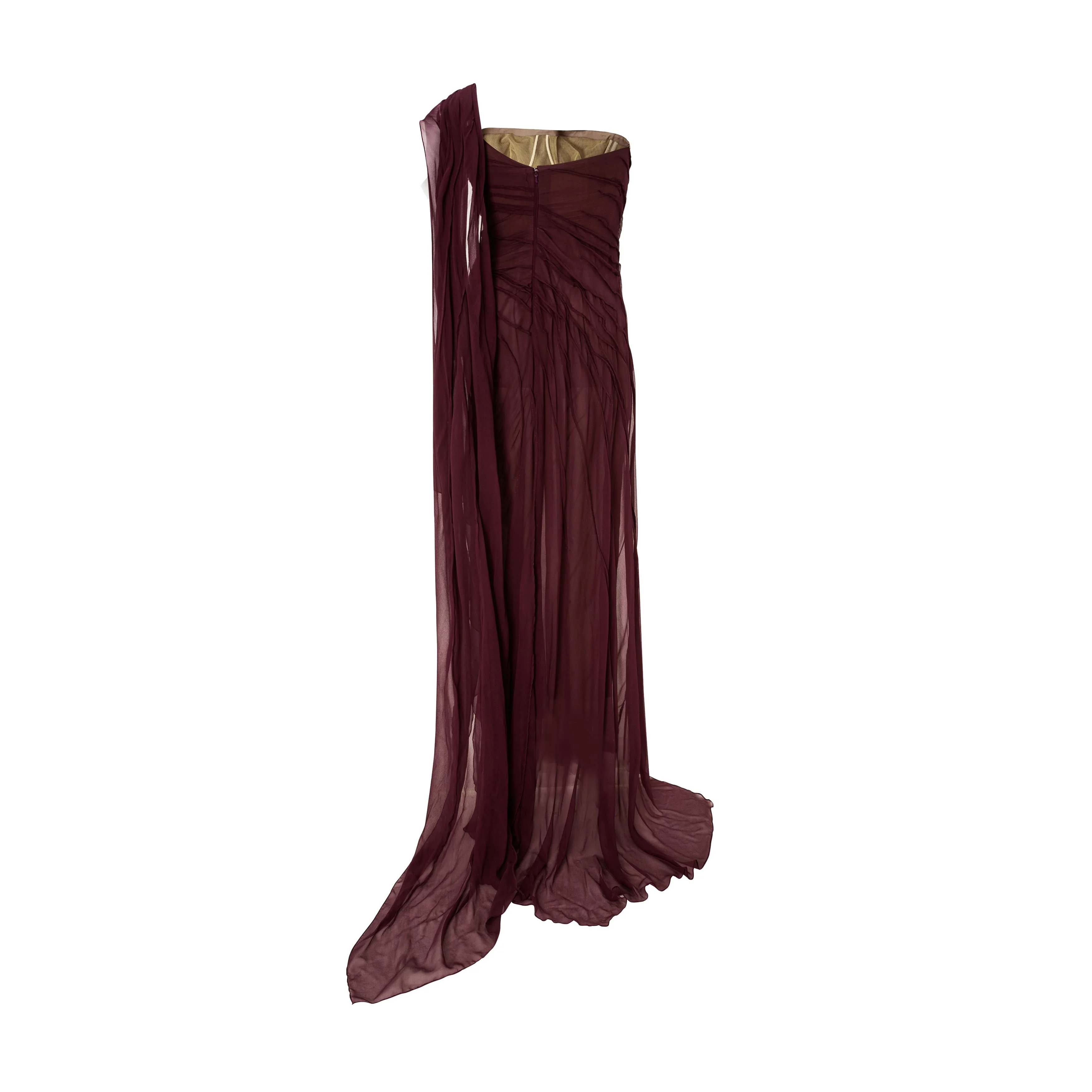 One Shoulder Silk Georgette Dress - Image 10