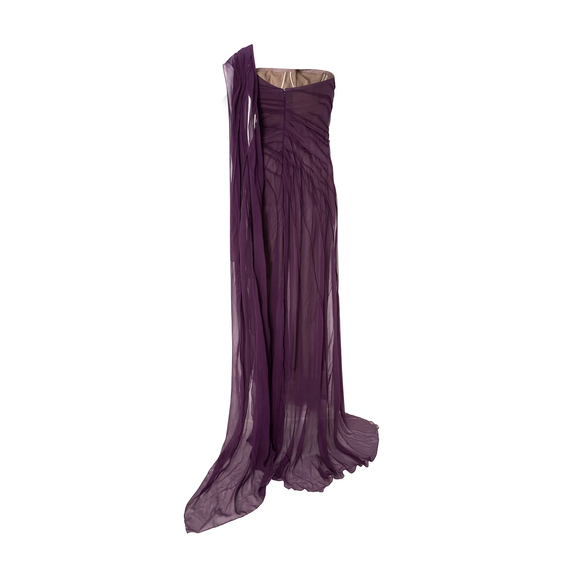One Shoulder Silk Georgette Dress - Image 5