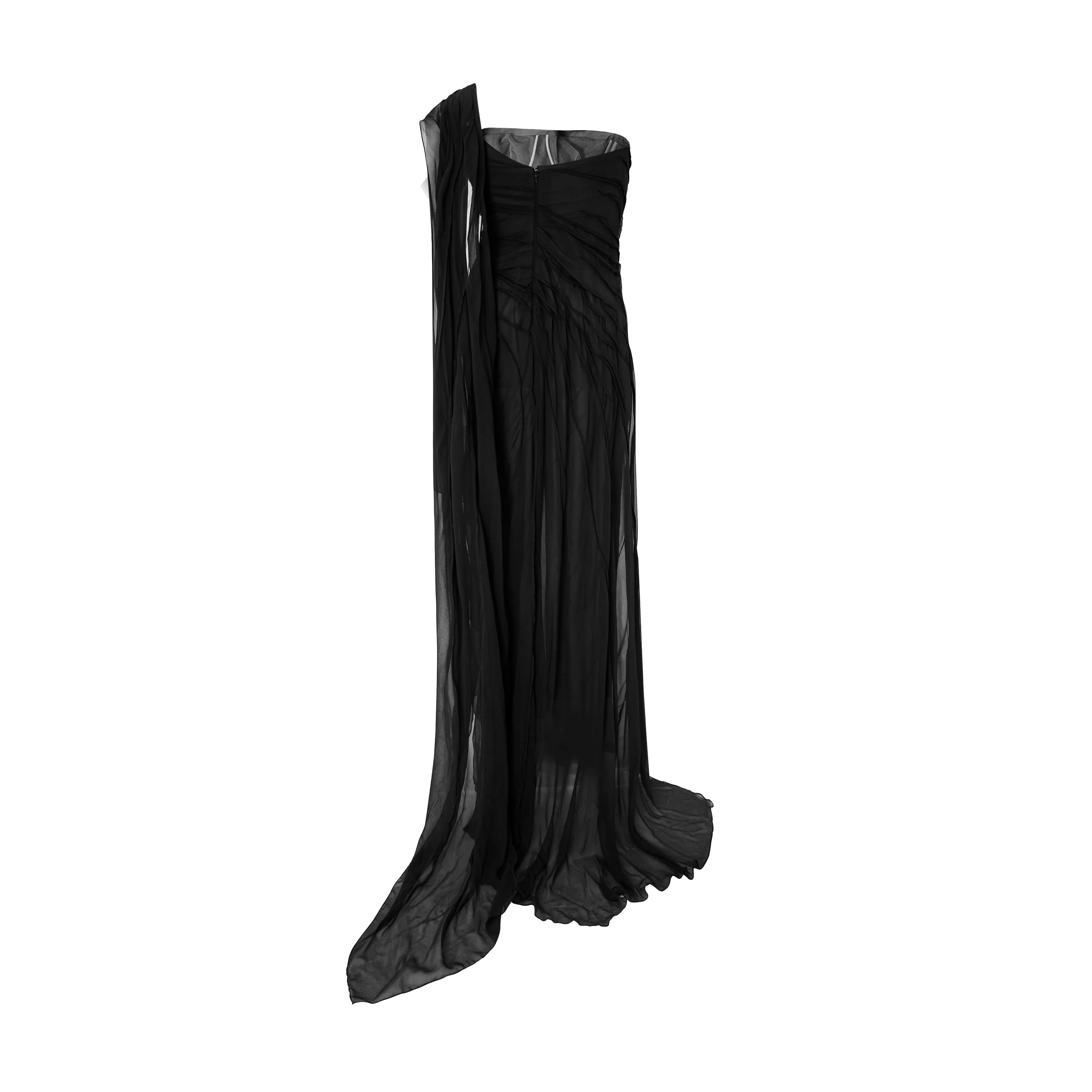 One Shoulder Silk Georgette Dress - Image 8