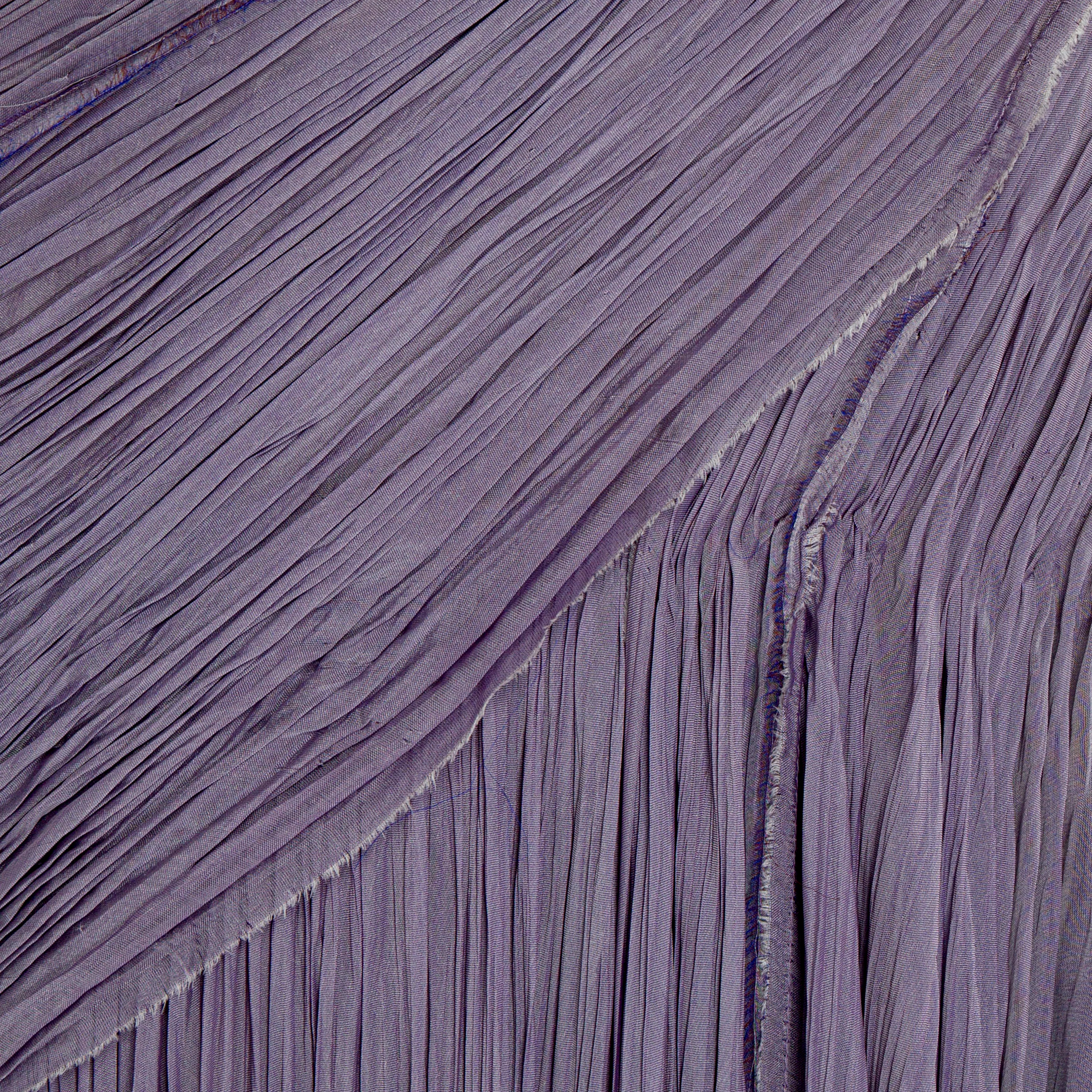One shoulder hand pleated draped chiffon with slit and cape - Image 4