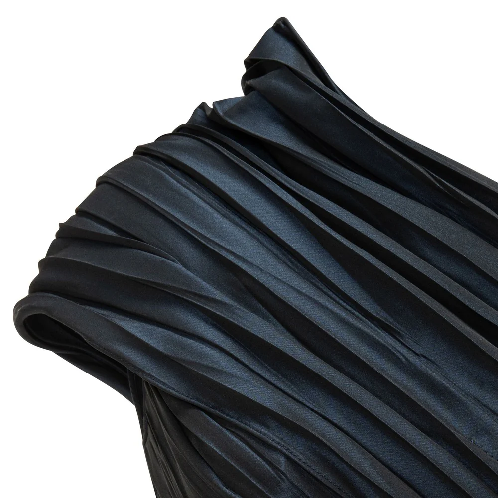 One Shoulder Pleated Taffeta Dress - Image 3