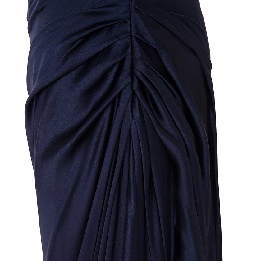 ONE STRIPED SLEEVE SILKY SATIN GOWN - Image 5
