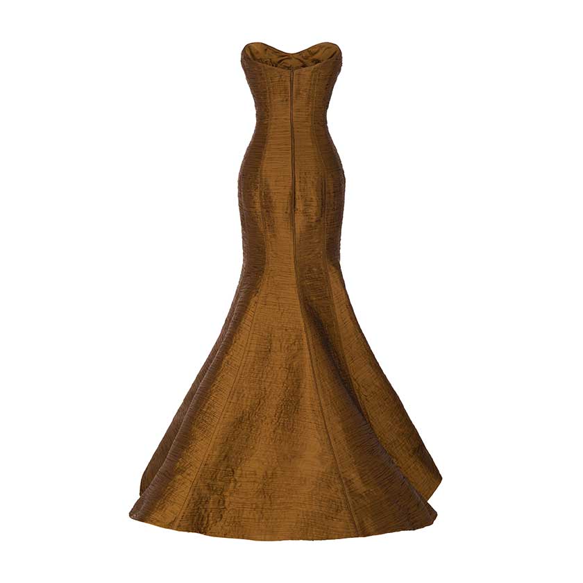 PLEATED FISH TAIL CUT GOWN - Image 3