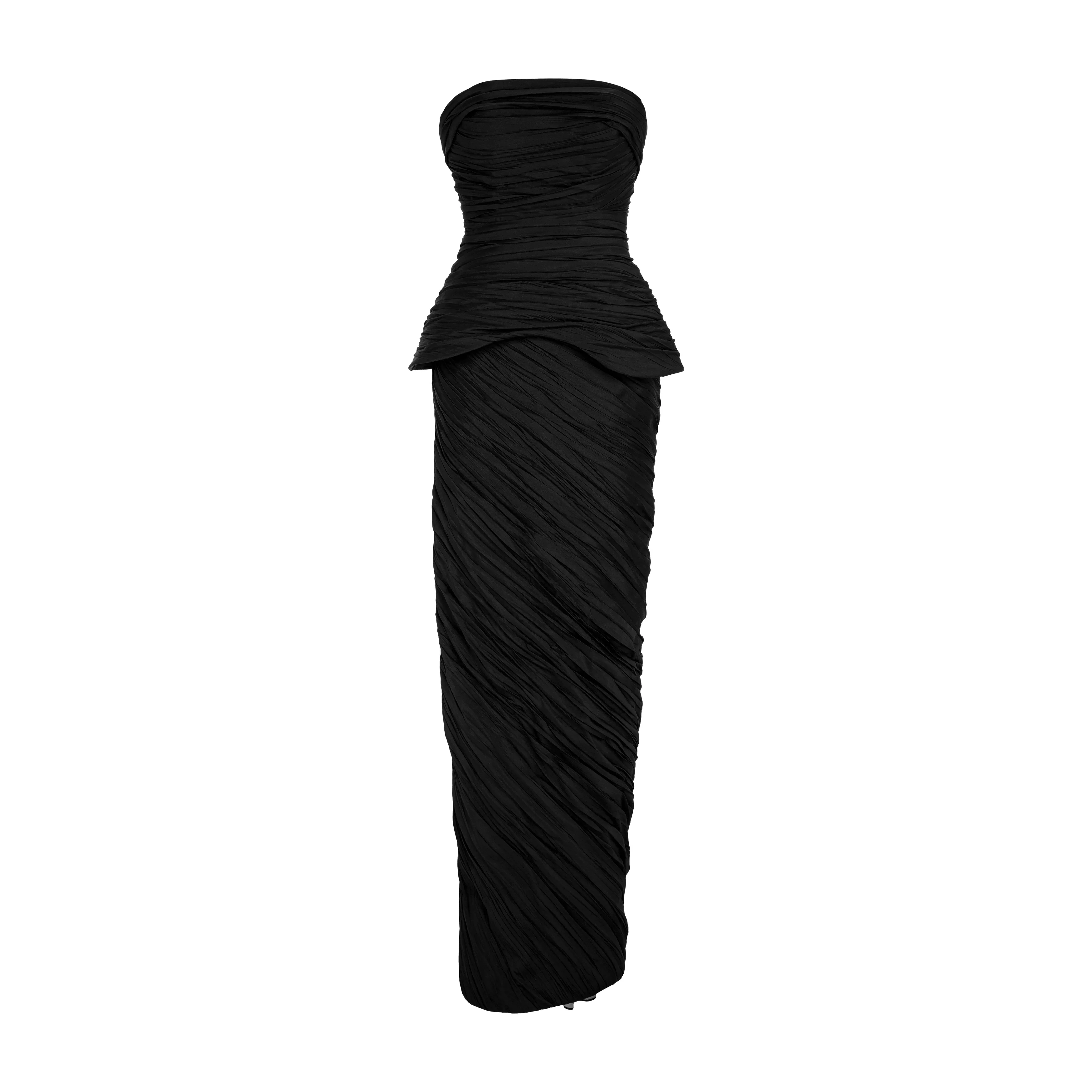 Hand Pleated Taffeta-Silk Gown - Image 4