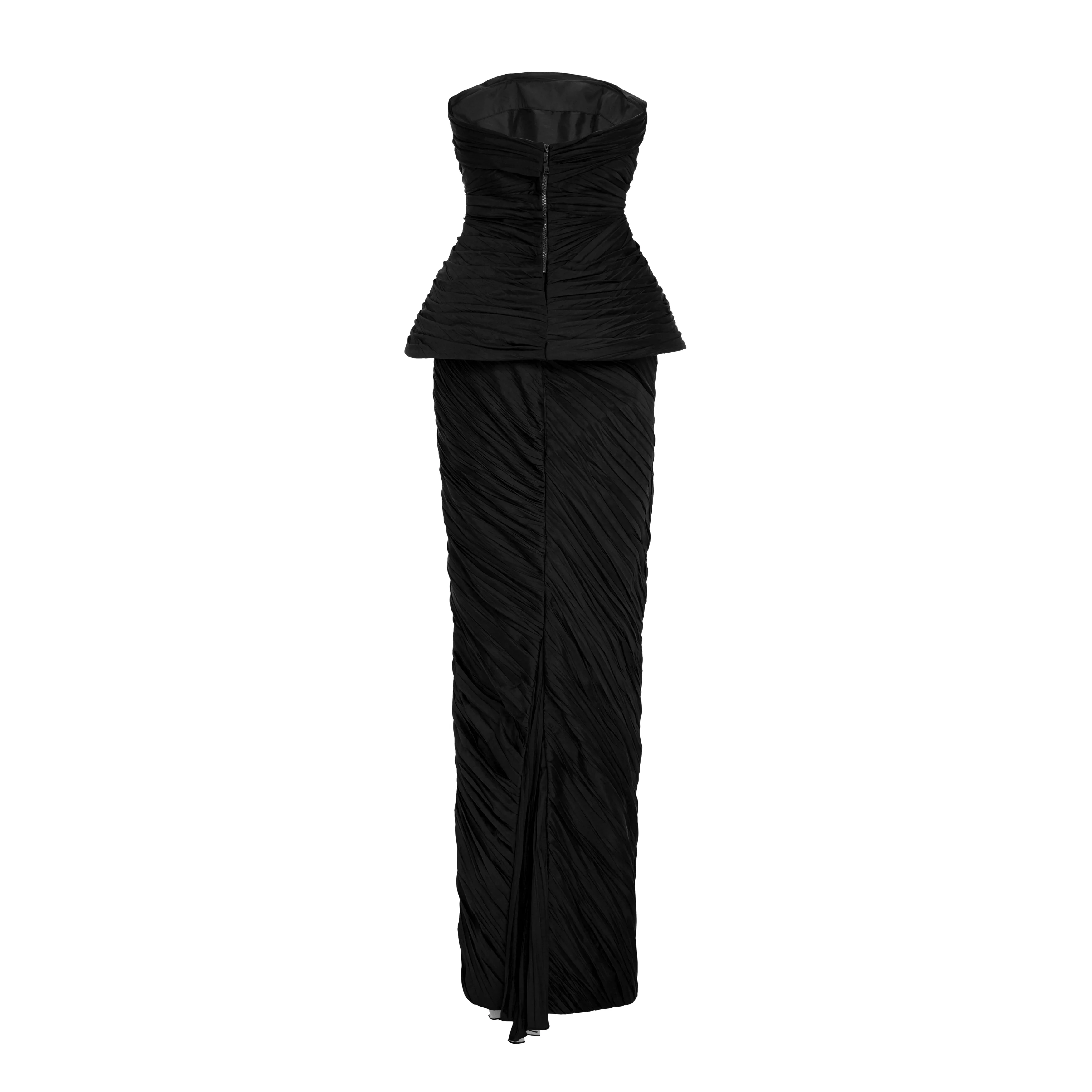 Hand Pleated Taffeta-Silk Gown - Image 5