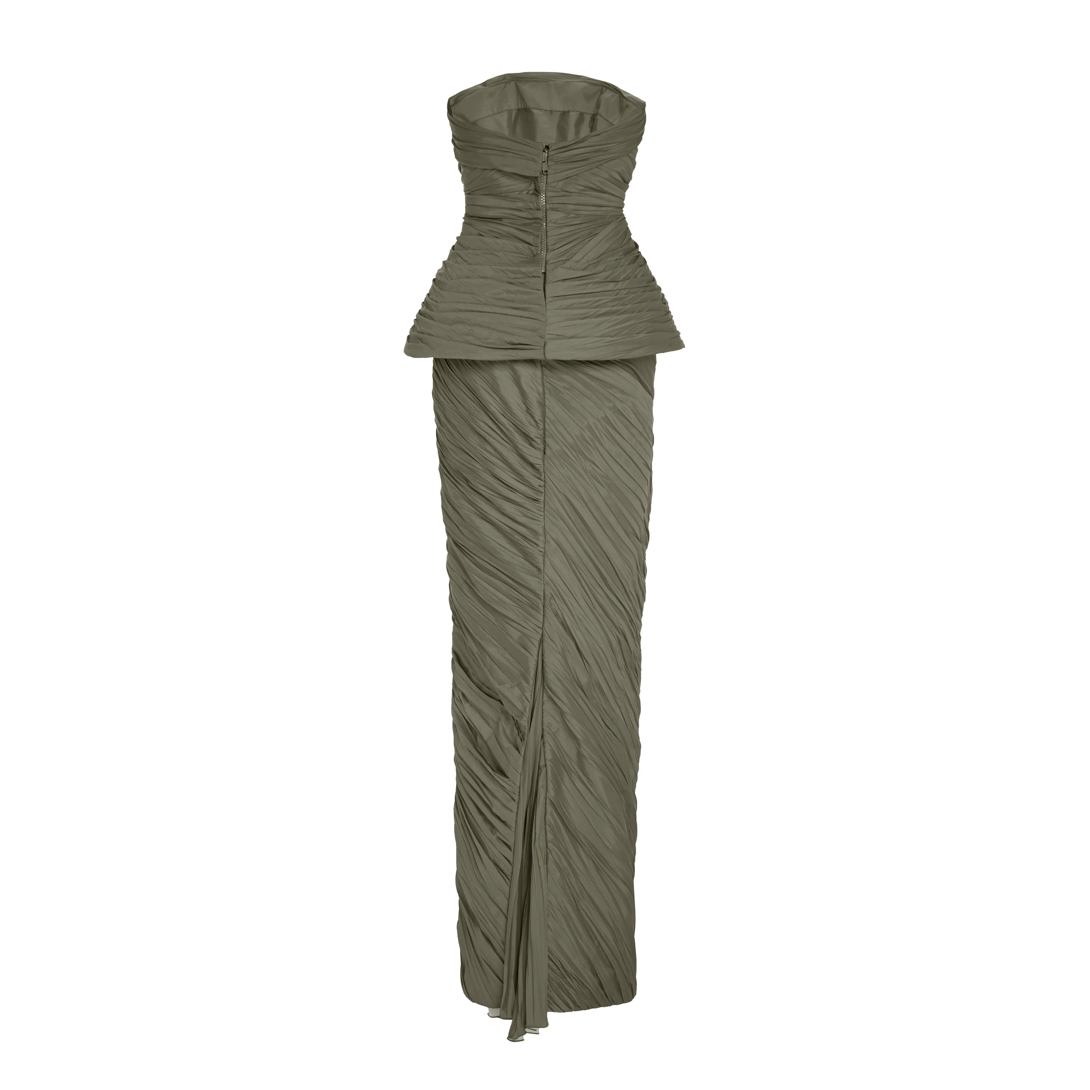 Hand Pleated Taffeta-Silk Gown - Image 7