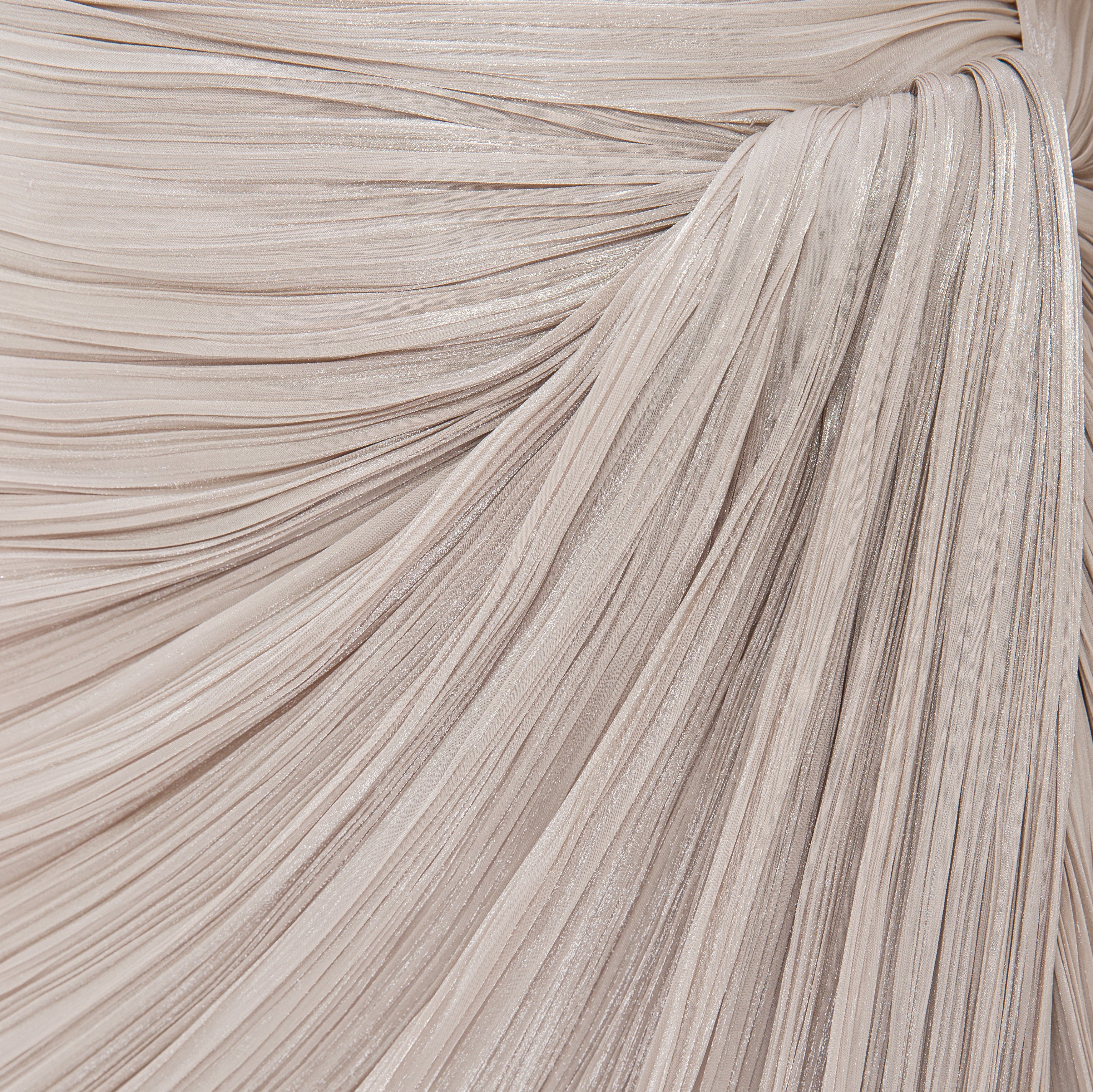 Pleated Silk Capelet Gown - Image 11