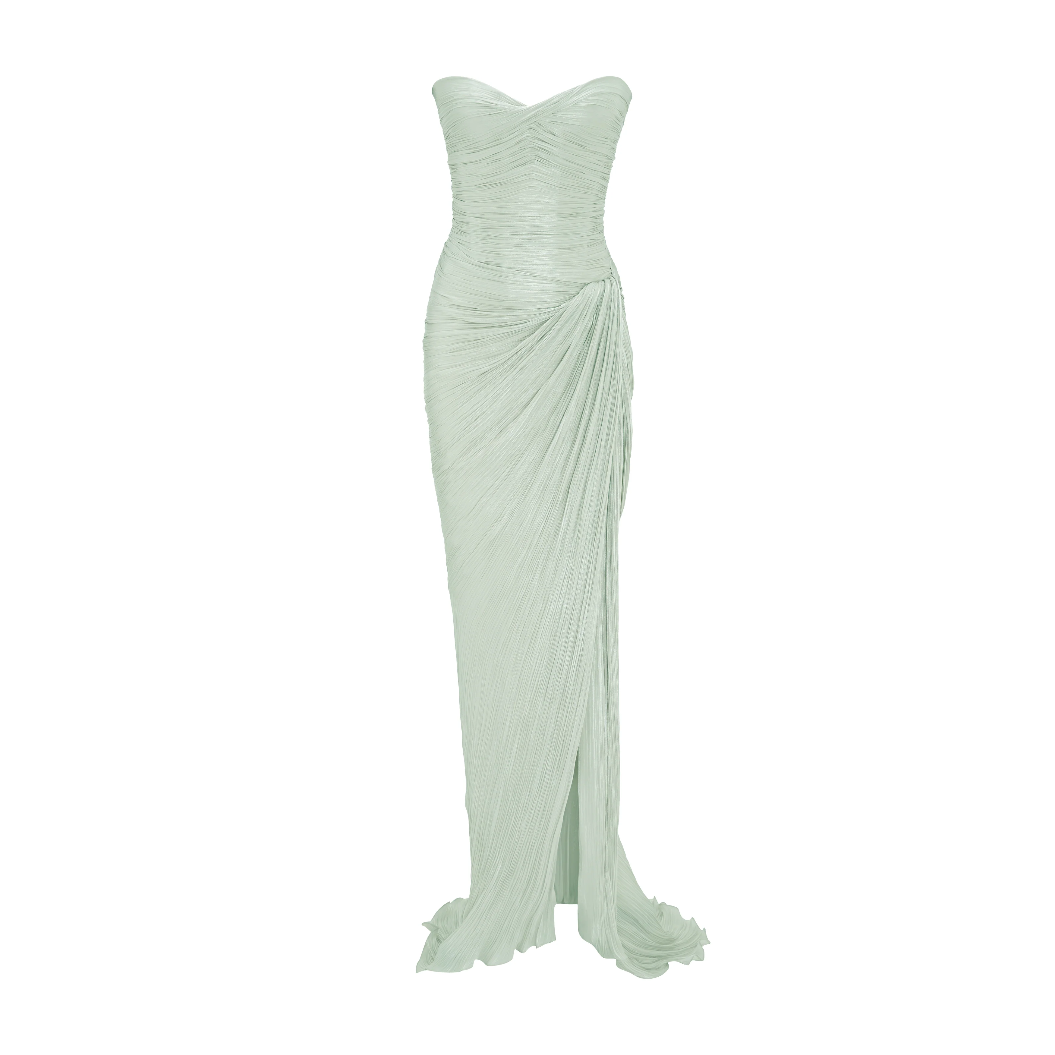 Pleated Silk Capelet Gown - Image 14