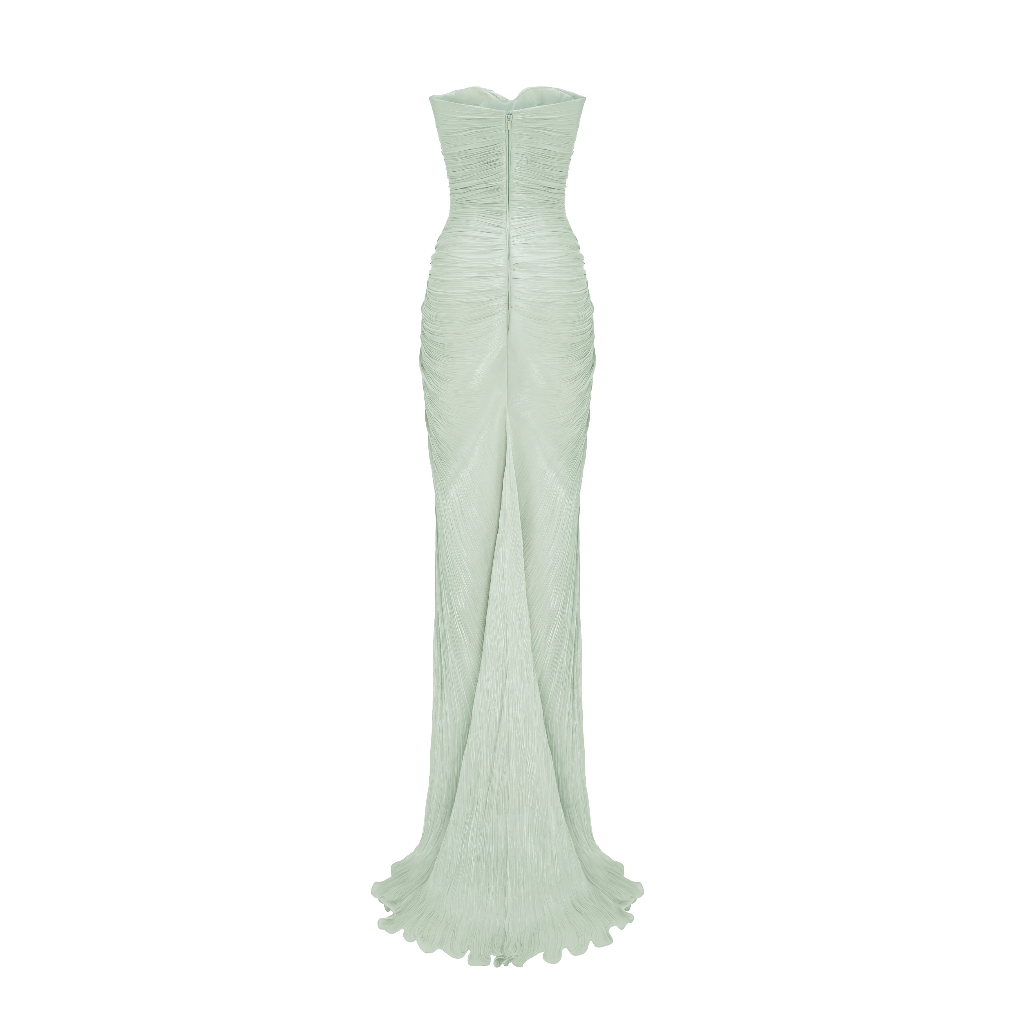 Pleated Silk Capelet Gown - Image 15