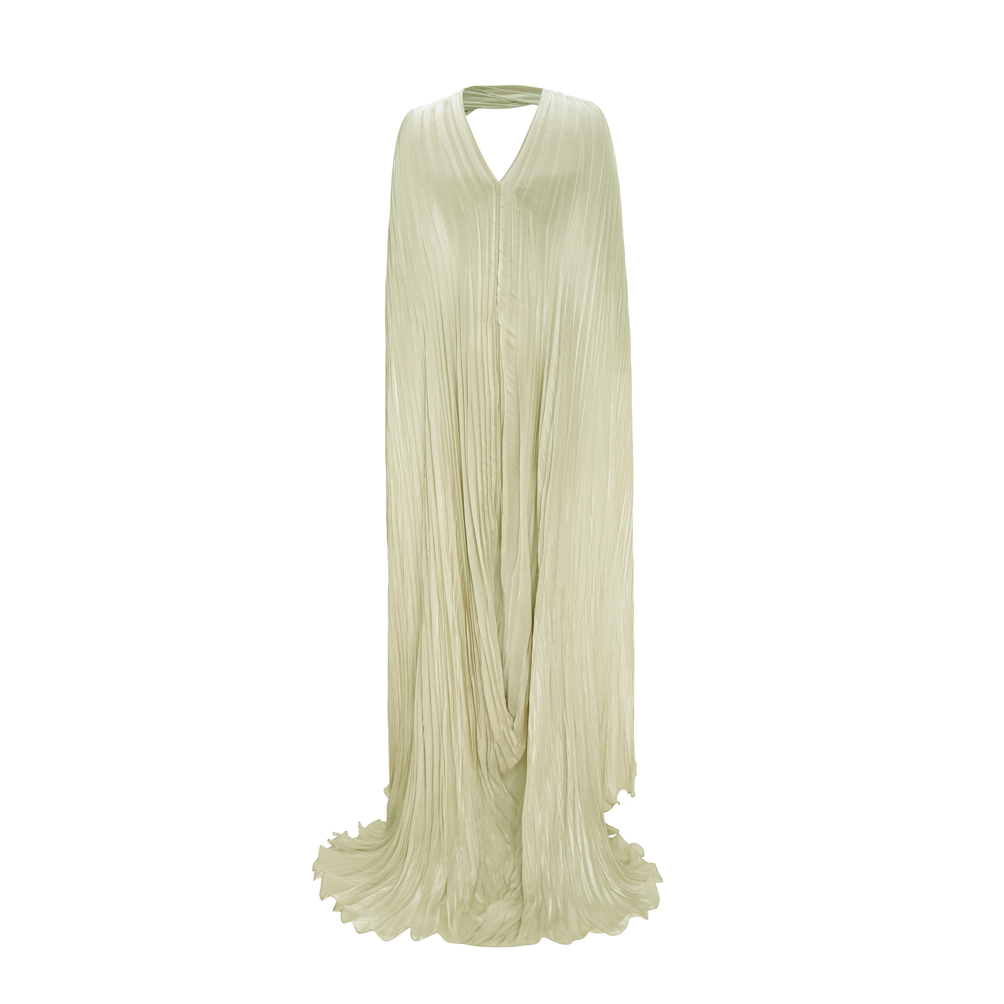 Pleated Silk Capelet Gown - Image 17