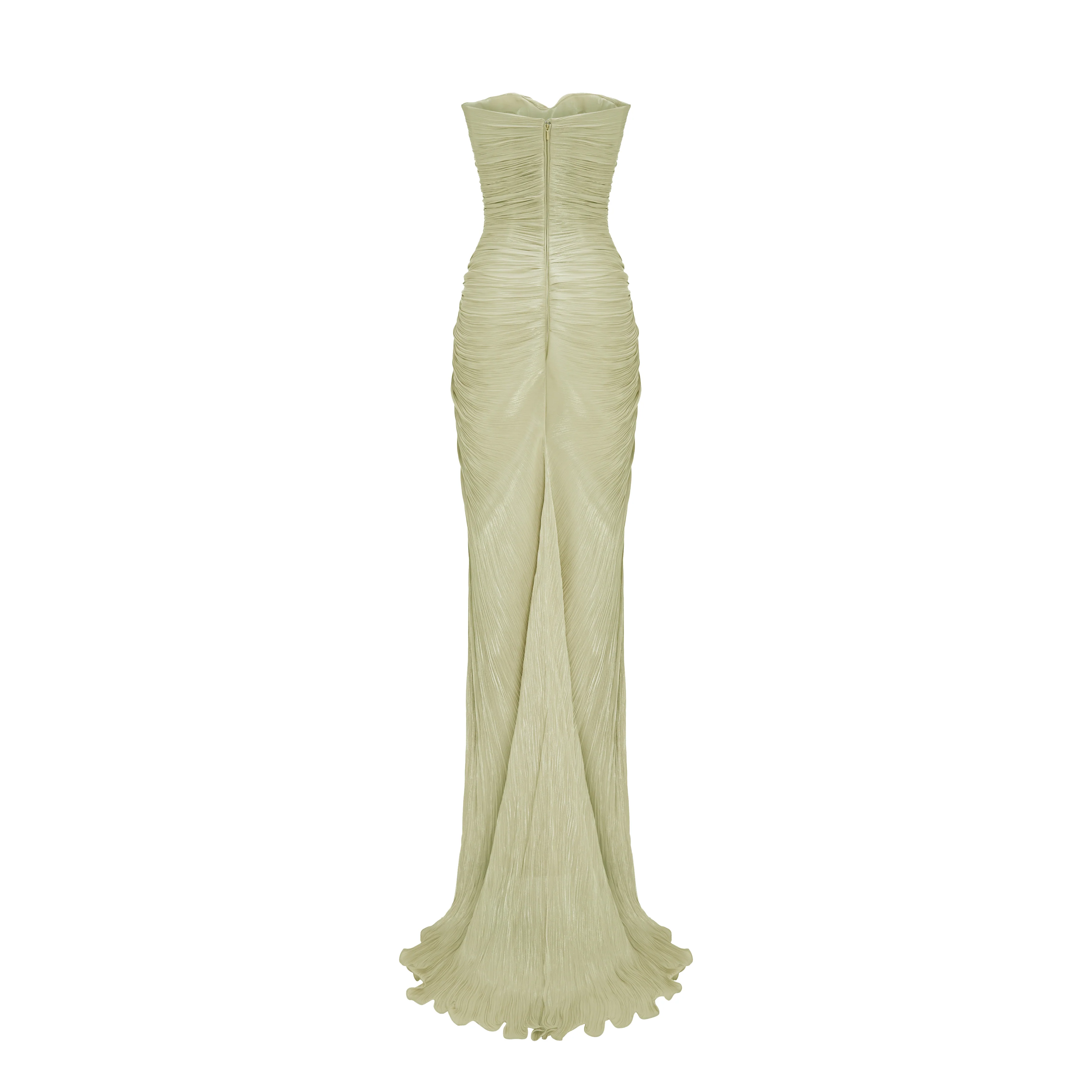 Pleated Silk Capelet Gown - Image 19