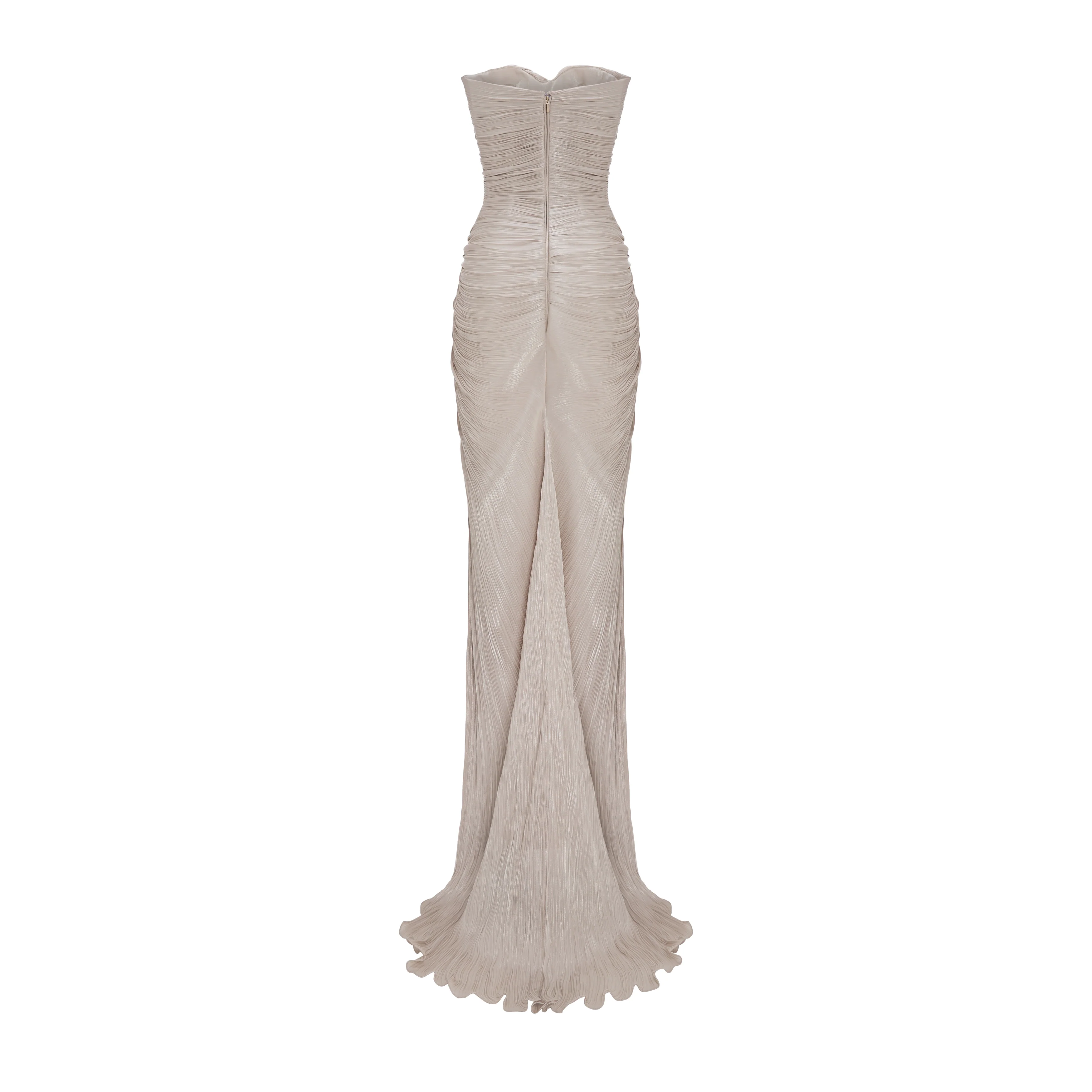 Pleated Silk Capelet Gown - Image 5