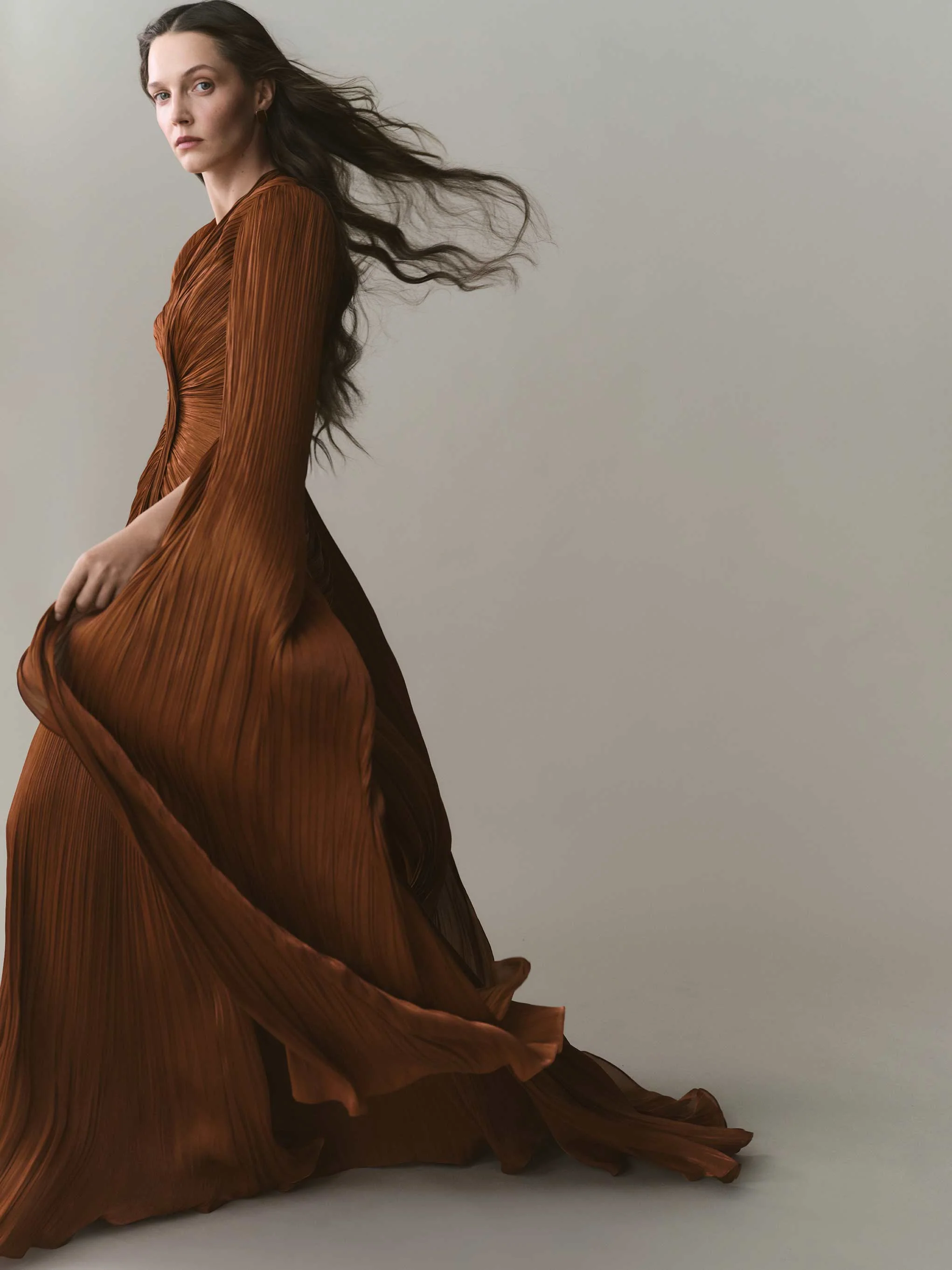 Pleated Silk Dress - Image 4