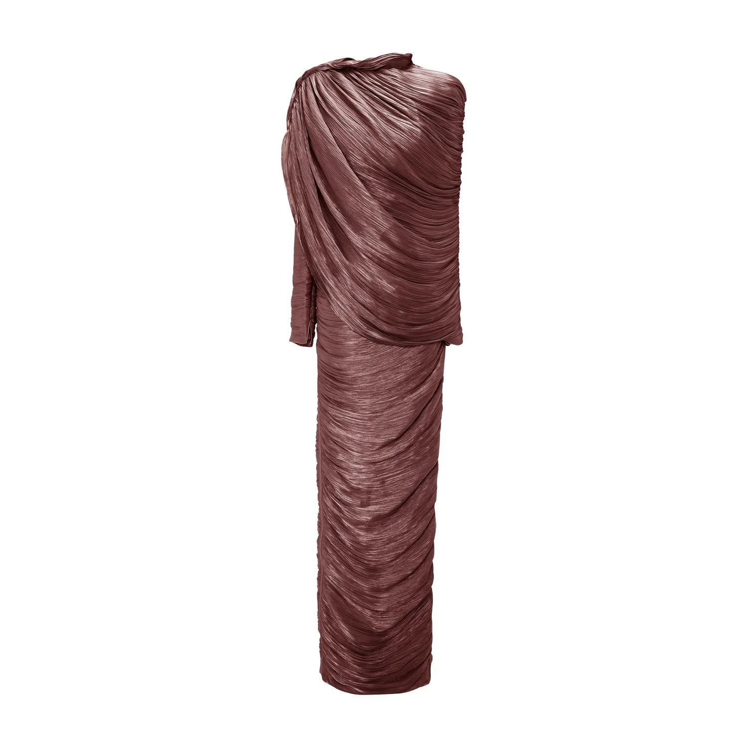 Pleated Silk Dress With Cape - Image 7