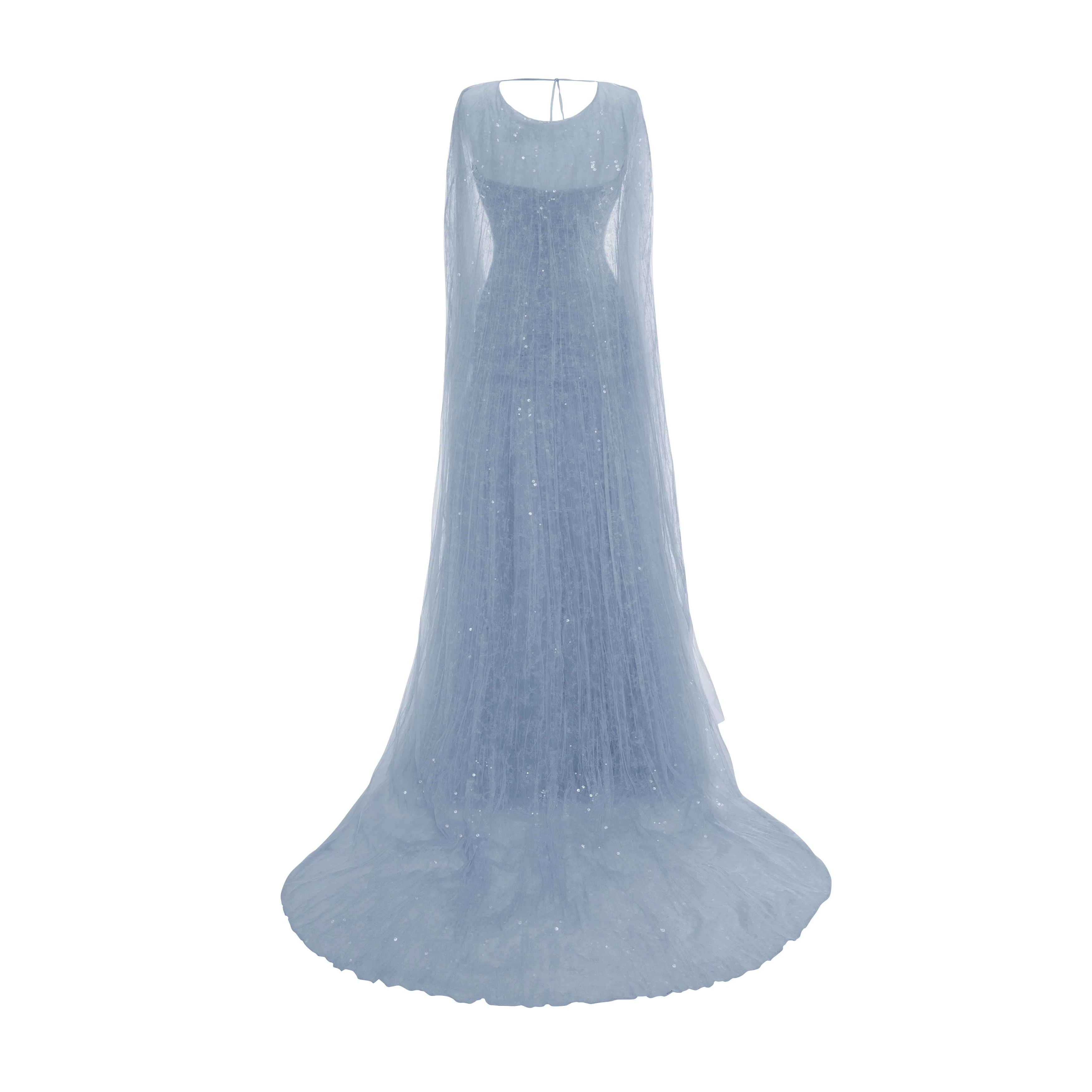 PLEATED TULLE AND SEQUINS STRAPPLESS GOWN - Image 8