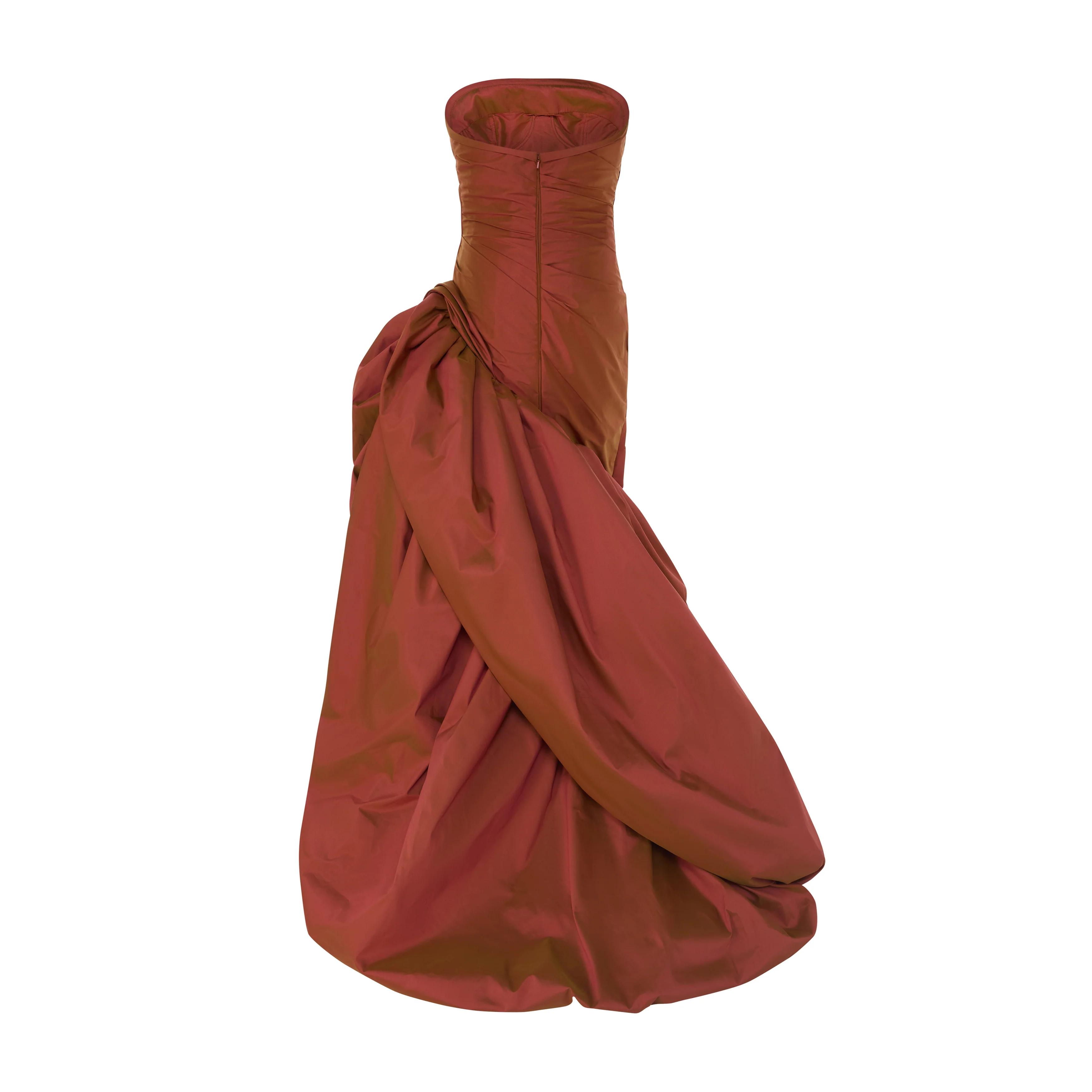 RAISA - STRAPLESS  TWO-TONE TAFFETA GOWN WITH ASYMMETRICAL HEM - Image 3