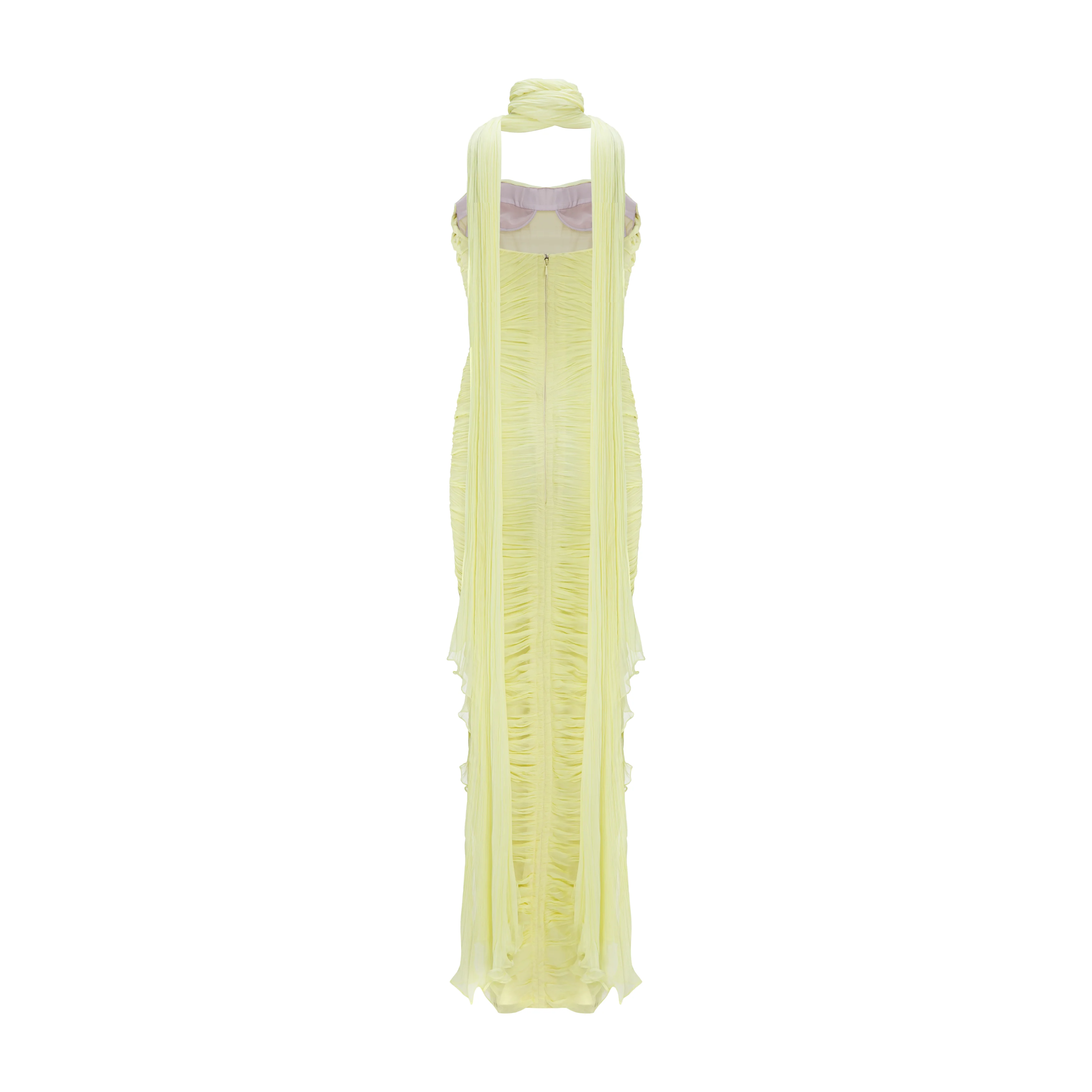 Ruched-Sash Silk Gown - Image 3