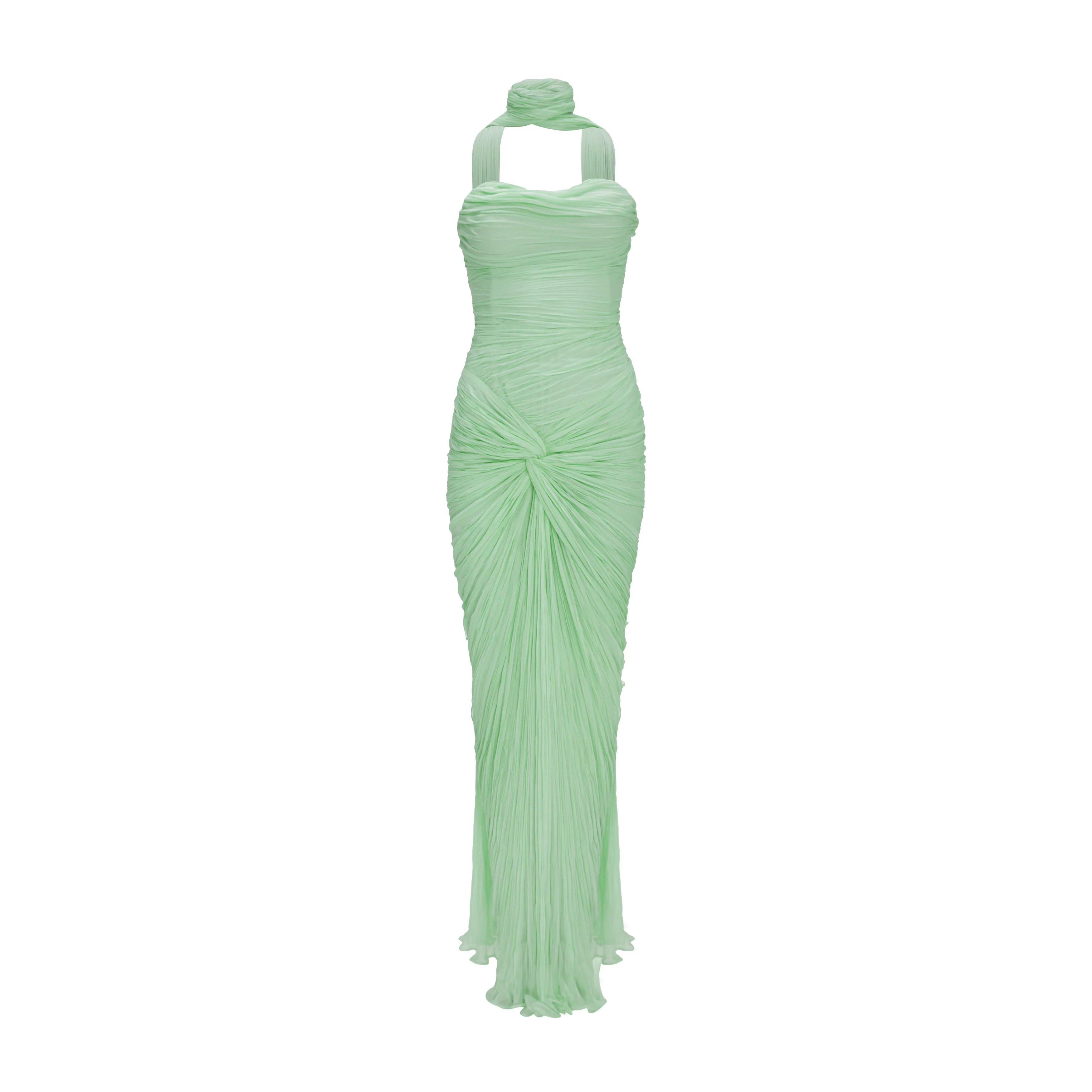 Ruched-Sash Silk Gown - Image 4