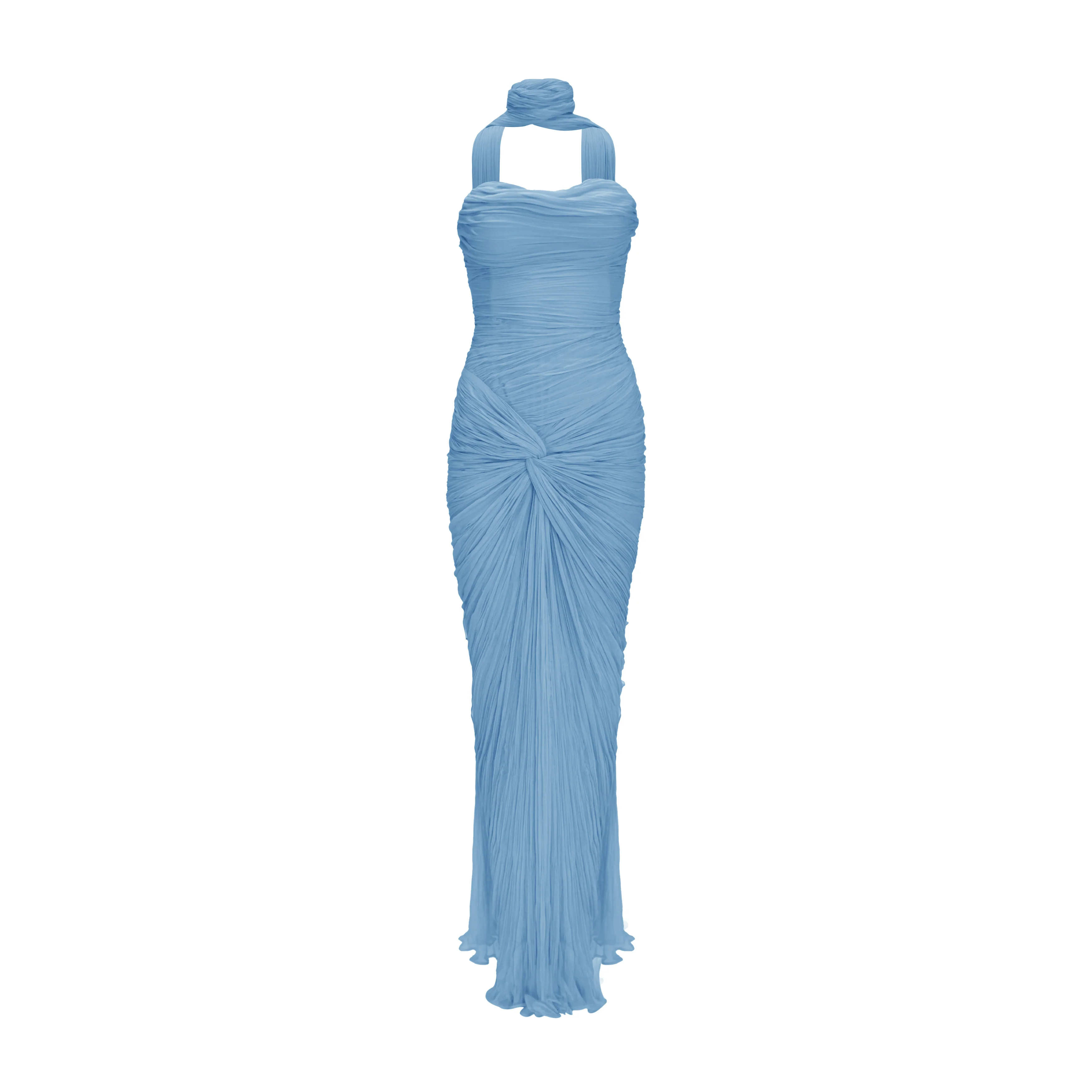 Ruched-Sash Silk Gown - Image 6