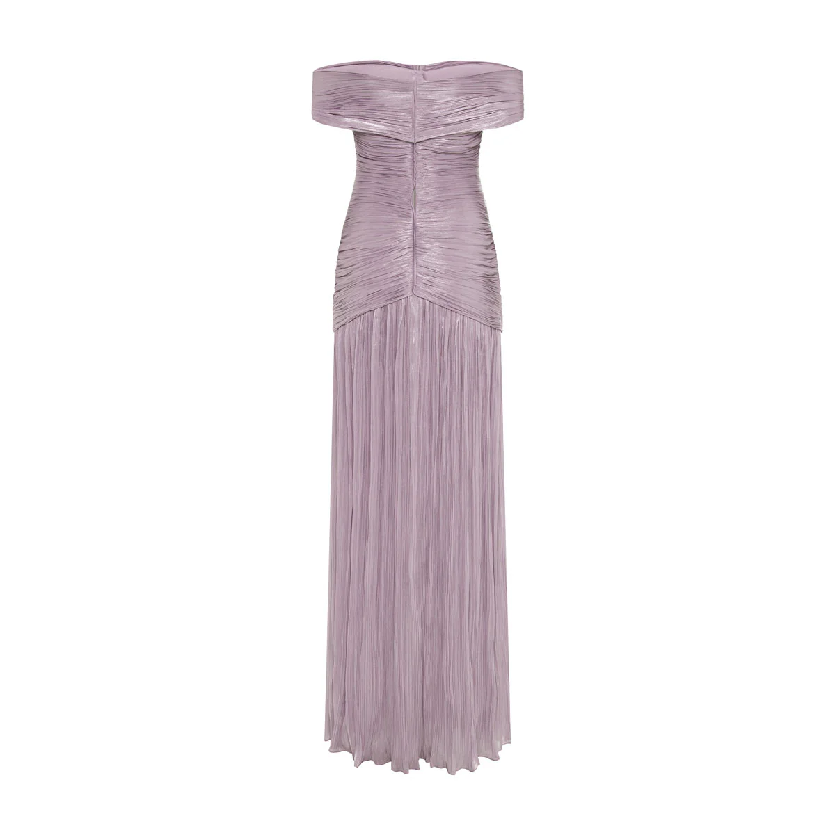 RUCHED SILK SATIN OFF SHOULDER GOWN - Image 13