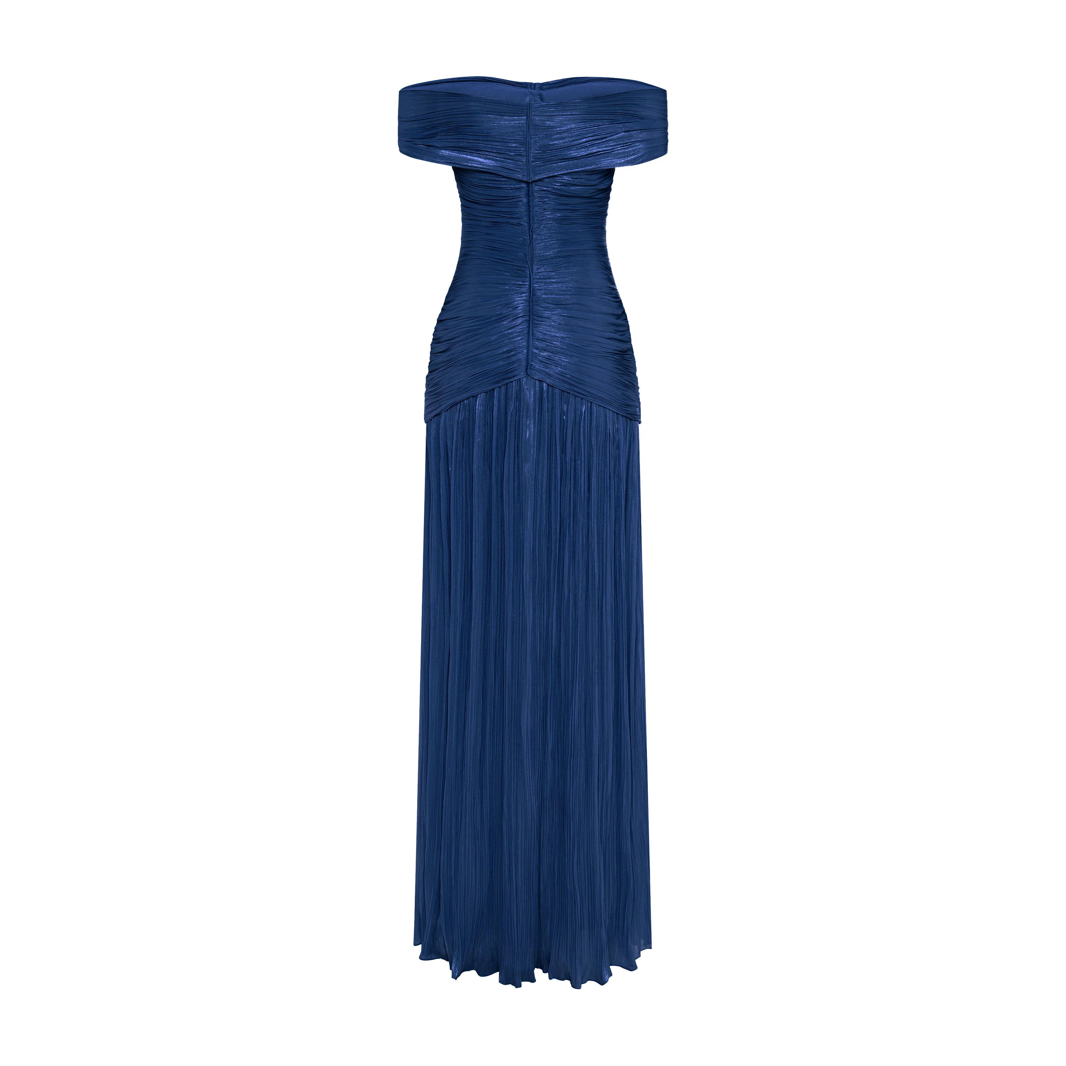 RUCHED SILK SATIN OFF SHOULDER GOWN - Image 7