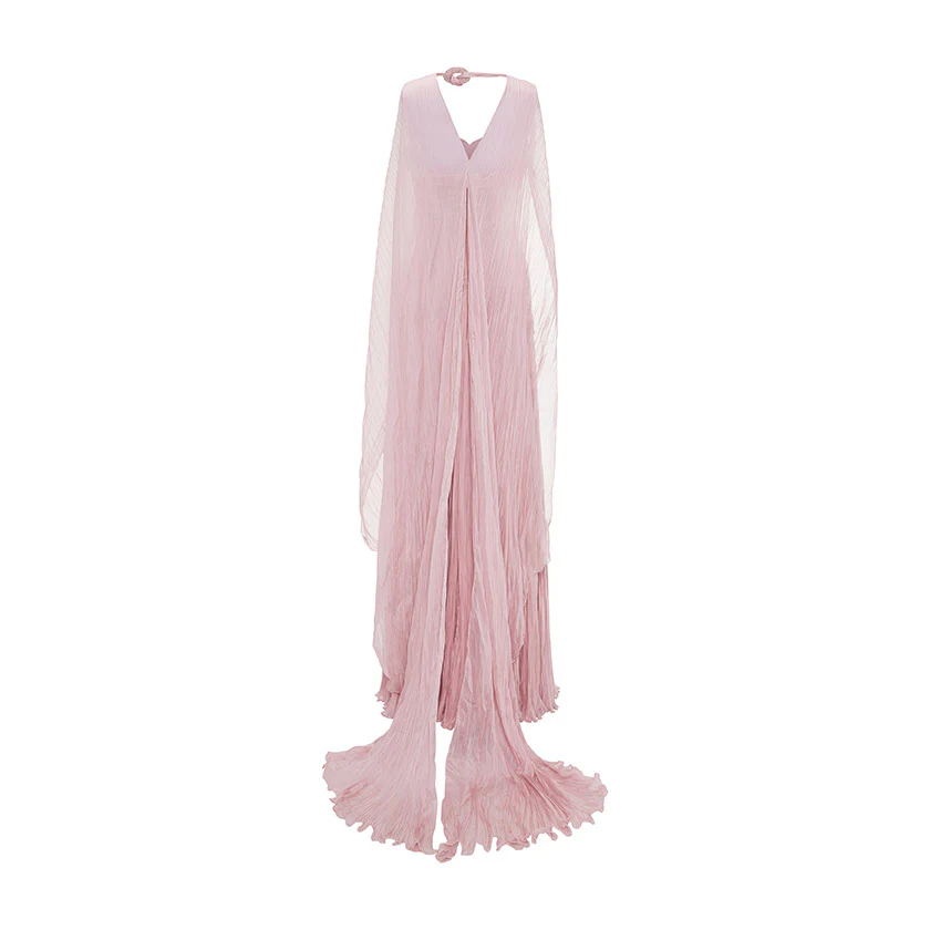 RUCHED SILKY CHIFFON GOWN - Image 11