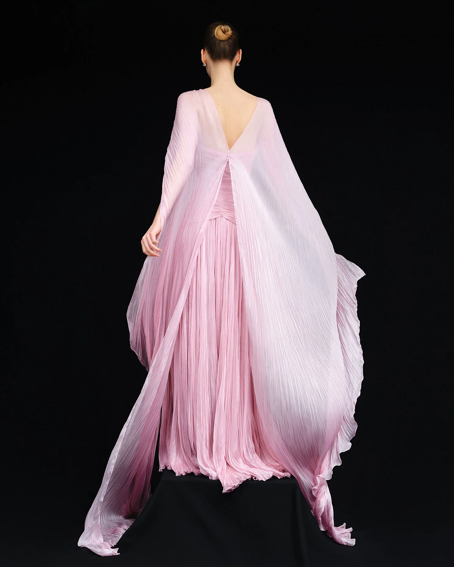 RUCHED SILKY CHIFFON GOWN - Image 4