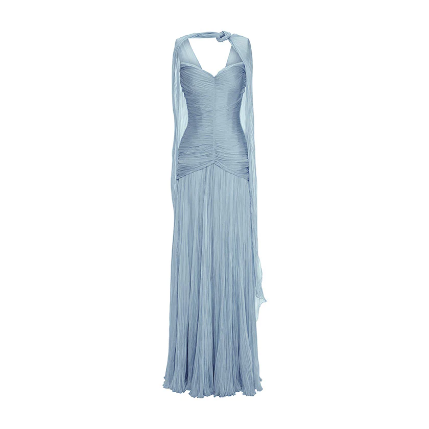 RUCHED SILKY CHIFFON GOWN - Image 5
