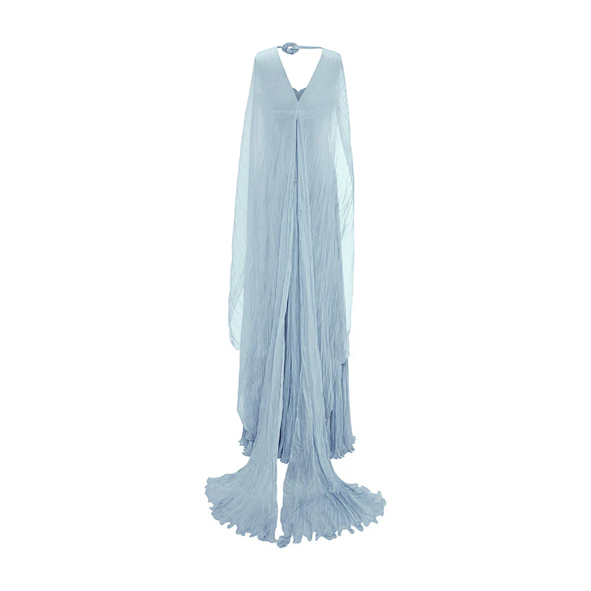 RUCHED SILKY CHIFFON GOWN - Image 6