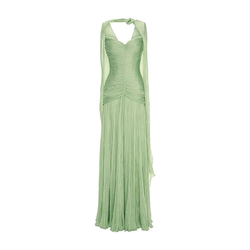 RUCHED SILKY CHIFFON GOWN - Image 7