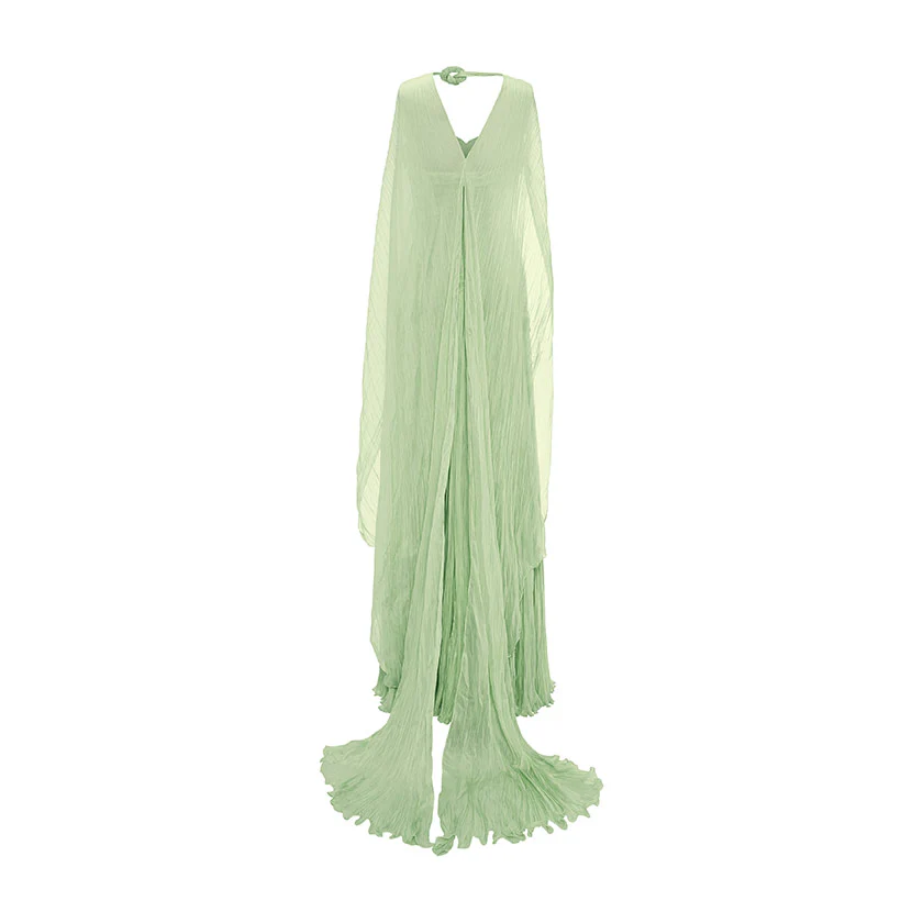 RUCHED SILKY CHIFFON GOWN - Image 8